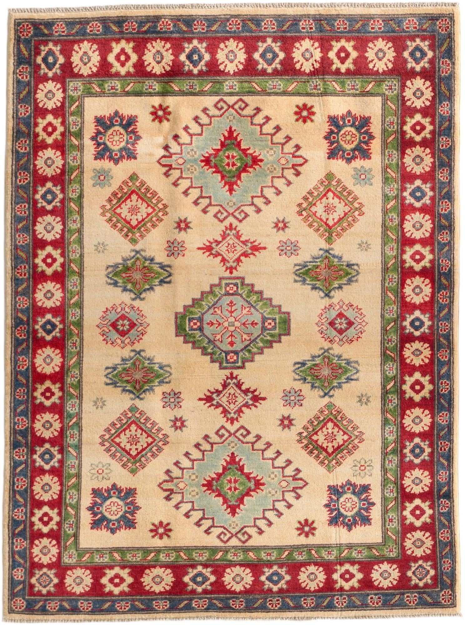 Detail image 2 of 12: 4' 1 x 5' 6 Hand Knotted Kazak Rug