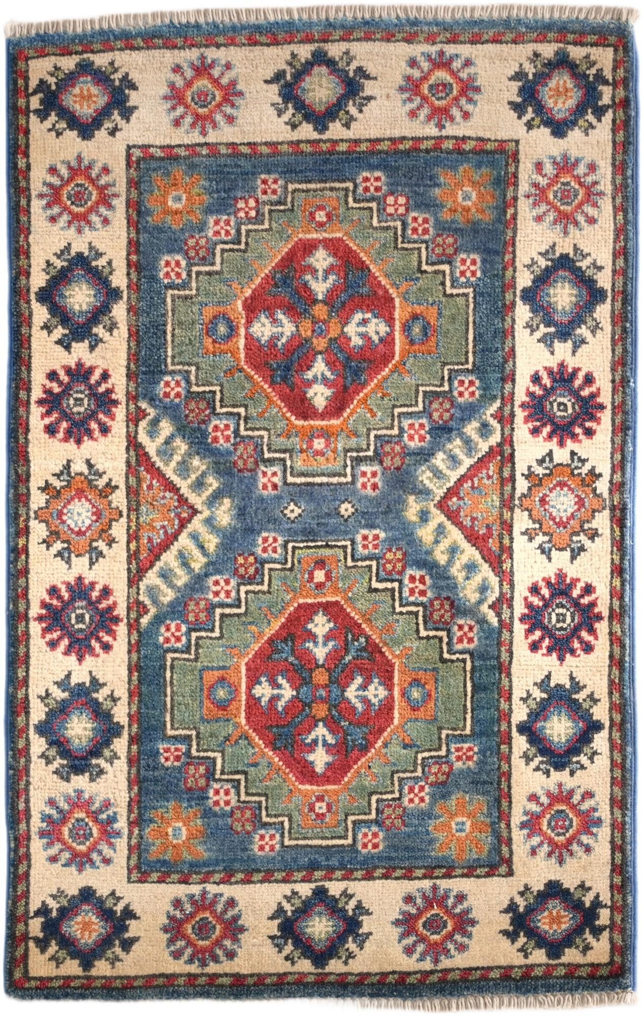 2' x 3' 1 Hand Knotted Kazak Rug