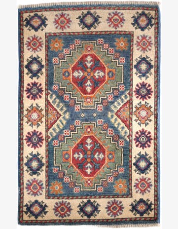 2' x 3' 1 Hand Knotted Kazak Rug