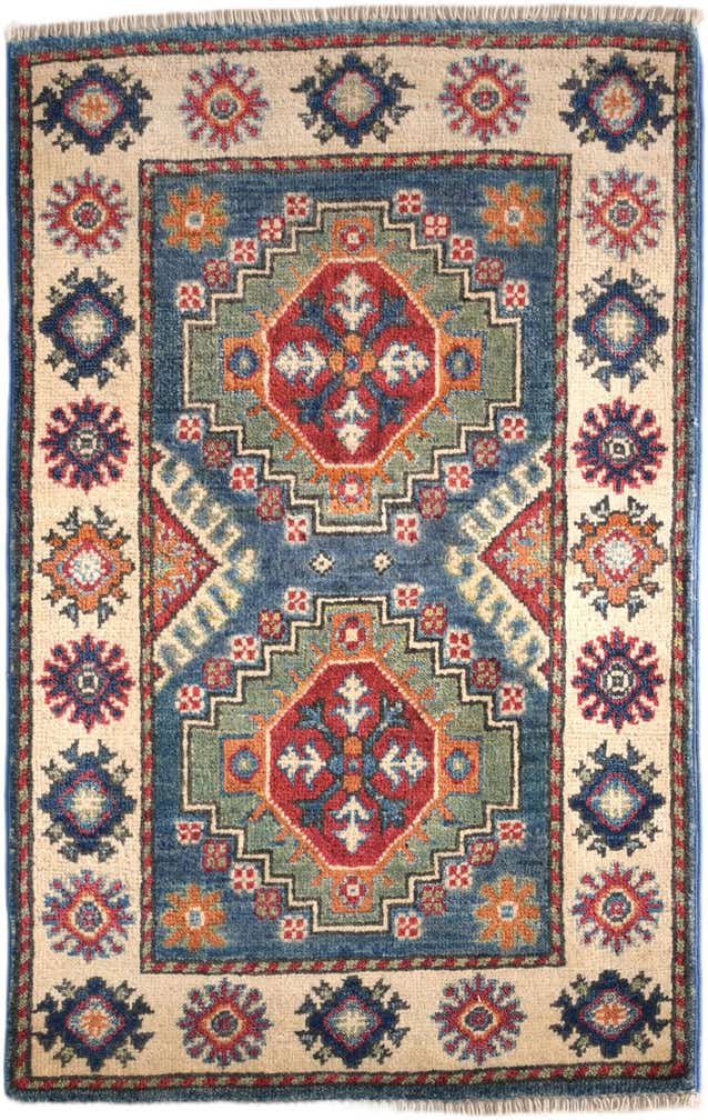 2' x 3' 1 Hand Knotted Kazak Rug
