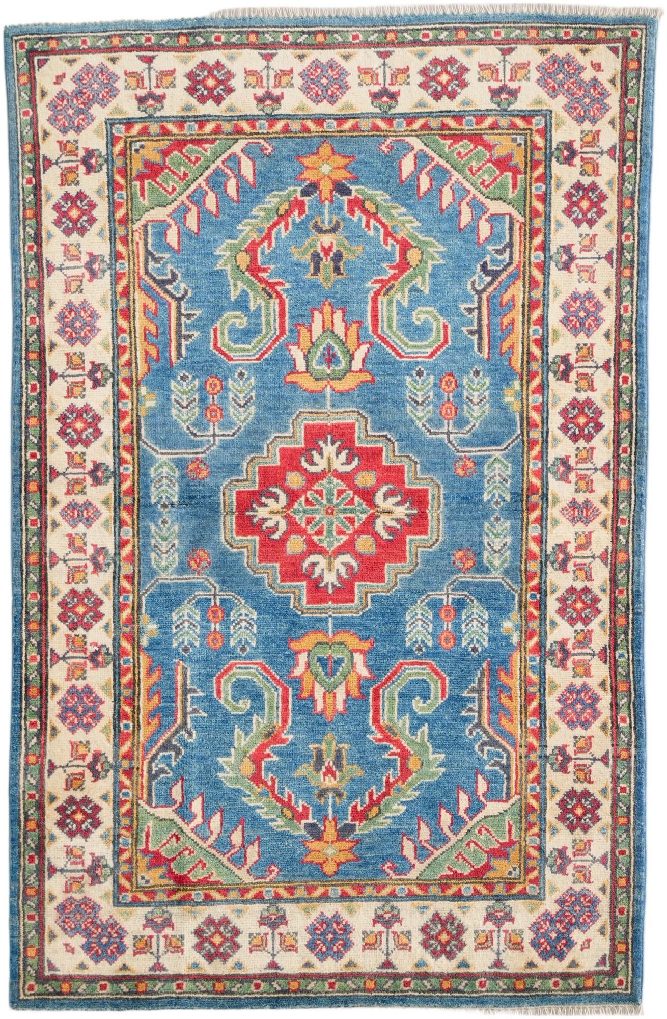 3' 3 x 4' 11 Hand Knotted Kazak Rug