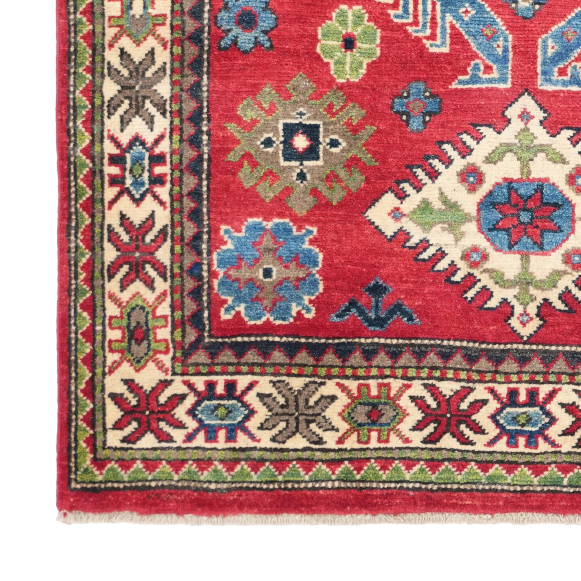 3' 3 x 4' 11 Hand Knotted Kazak Rug