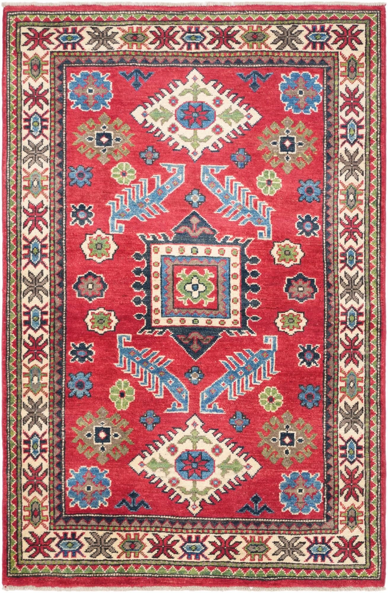 3' 3 x 4' 11 Hand Knotted Kazak Rug
