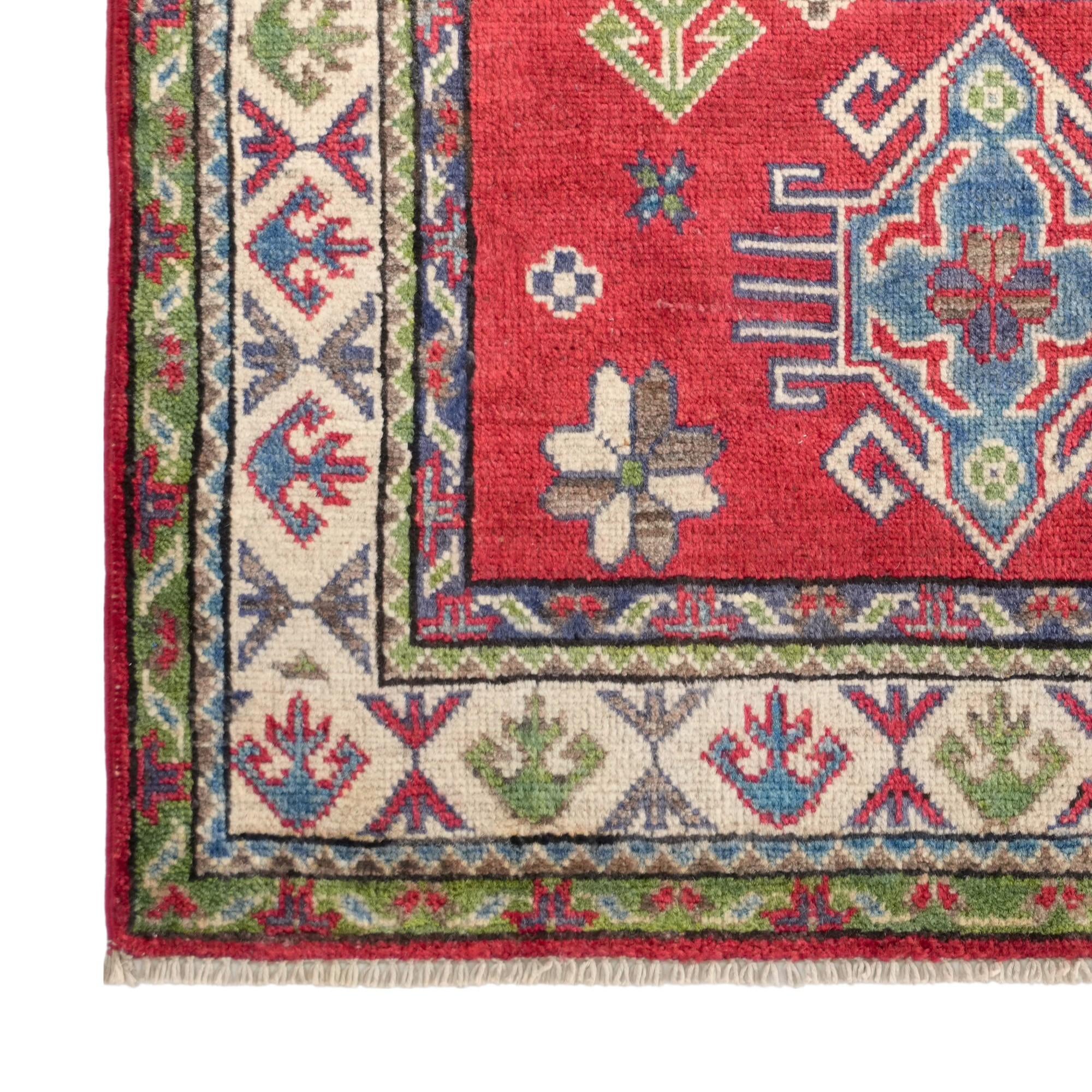 90cm x 125cm Hand Knotted Kazak Rug