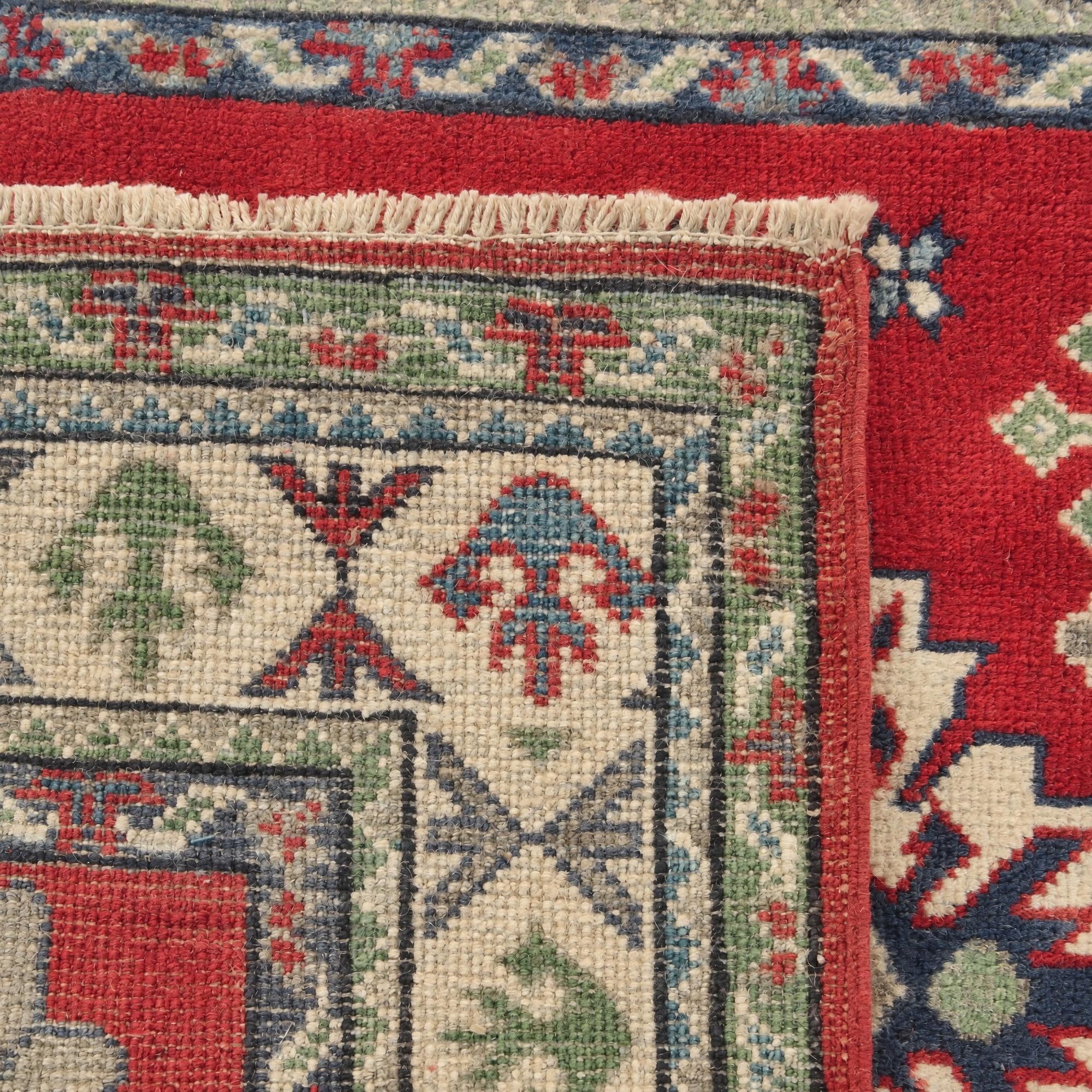 90cm x 125cm Hand Knotted Kazak Rug