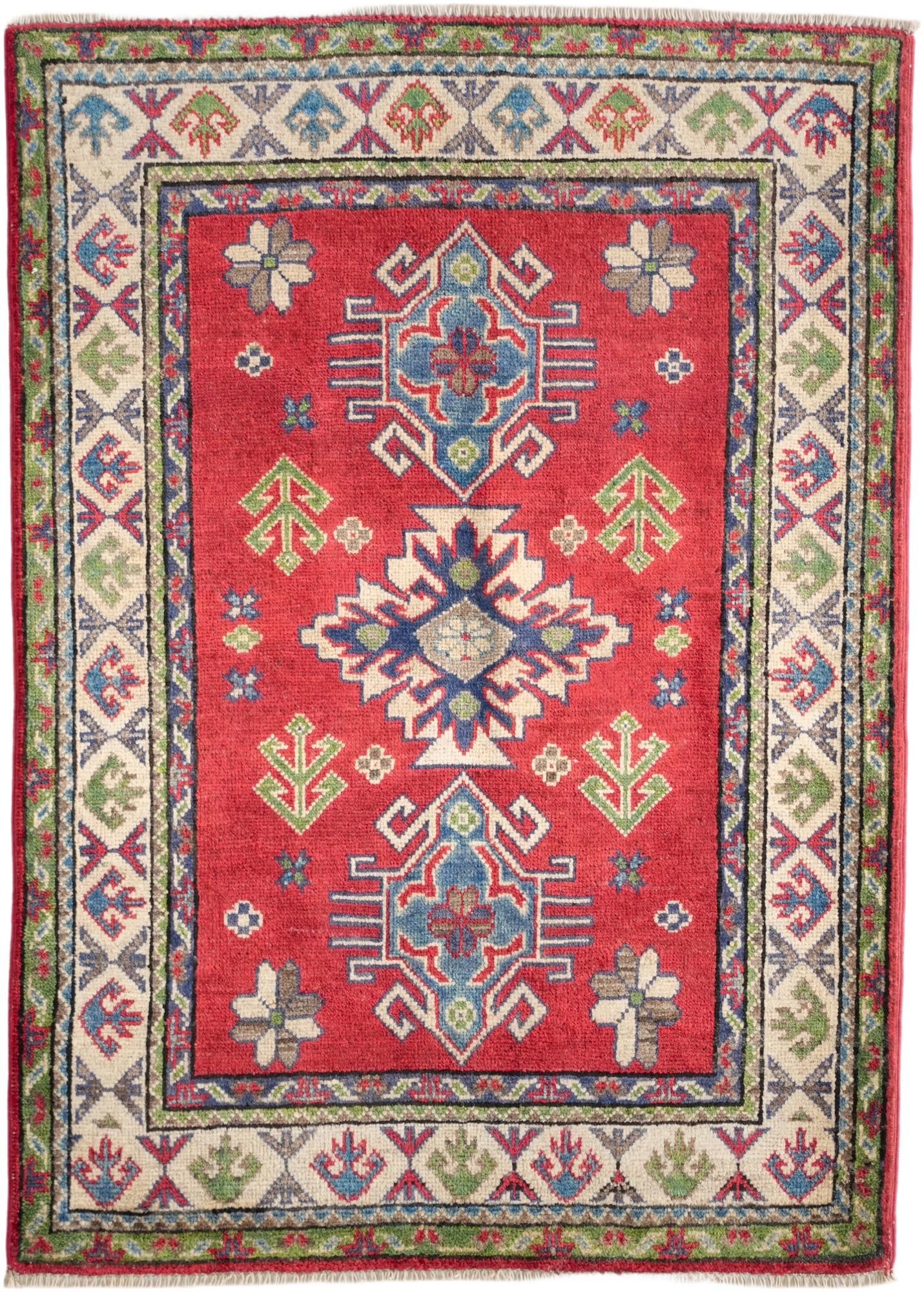 2' 11 x 4' 2 Hand Knotted Kazak Rug