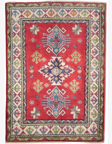 2' 11 x 4' 2 Hand Knotted Kazak Rug