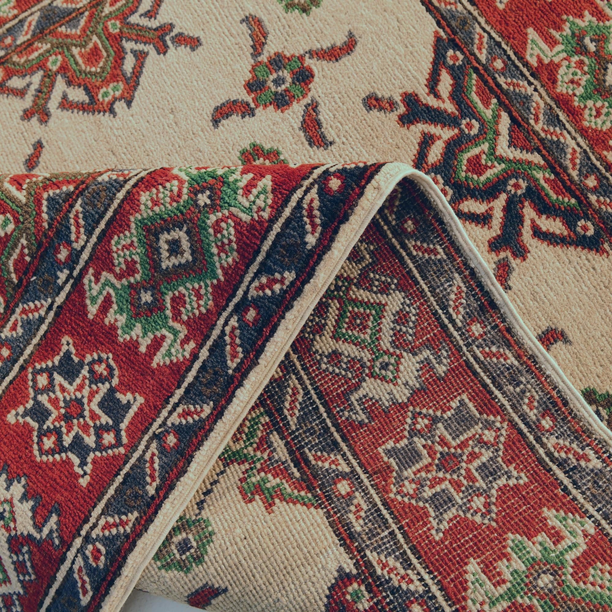3' 4 x 4' 9 Hand Knotted Kazak Rug