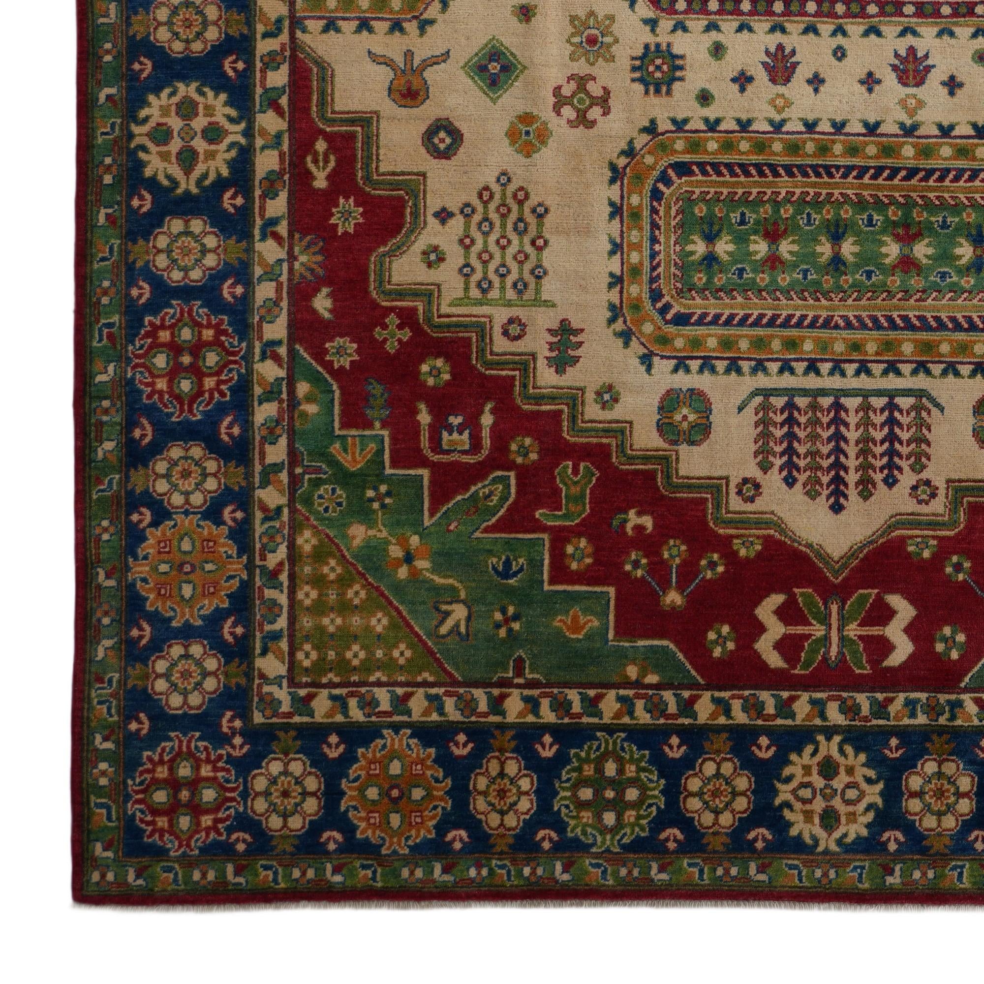 8' 2 x 10' 6 Hand Knotted Kazak Rug