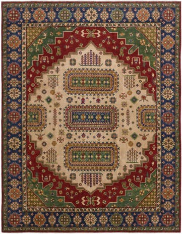 8' 2 x 10' 6 Hand Knotted Kazak Rug