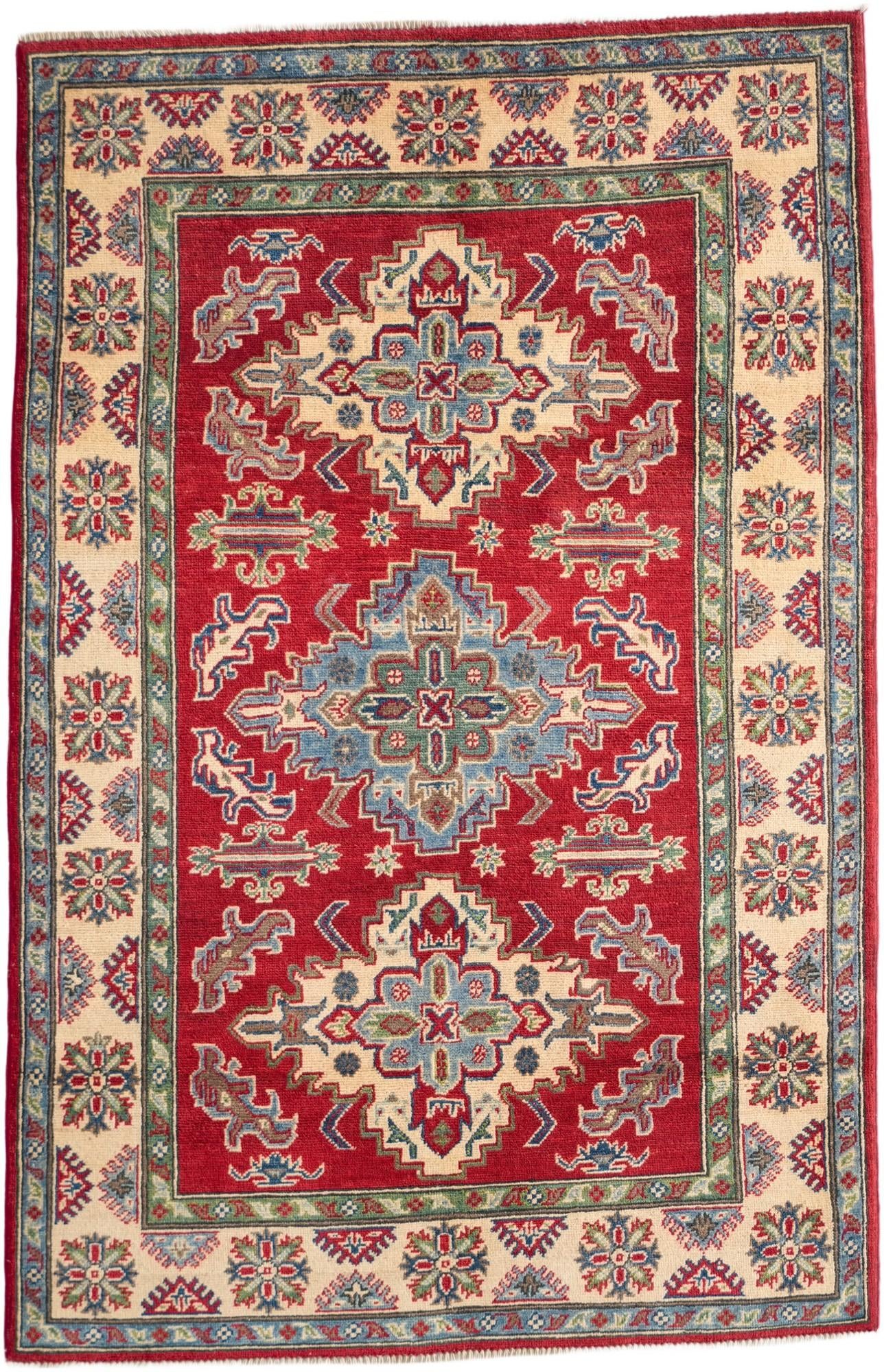 Detail image 2 of 10: 4' 1 x 6' 4 Hand Knotted Kazak Rug