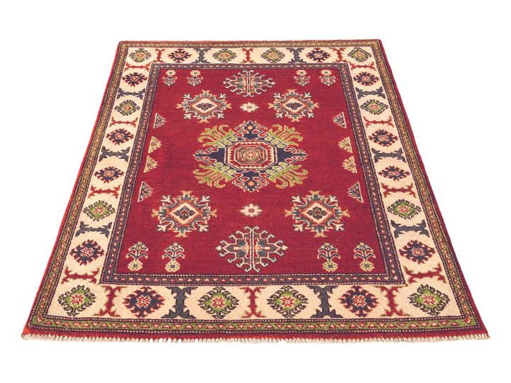 3' 4 x 4' 11 Hand Knotted Kazak Rug