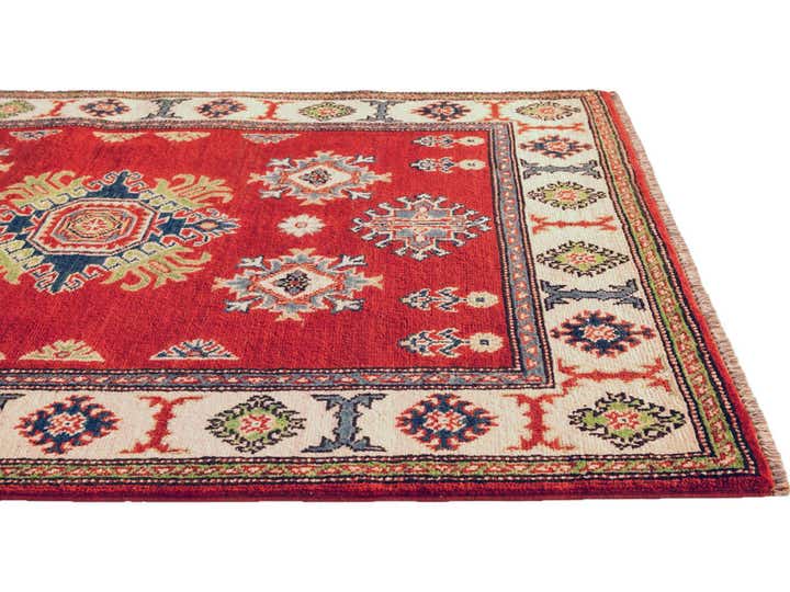 3' 4 x 4' 11 Hand Knotted Kazak Rug