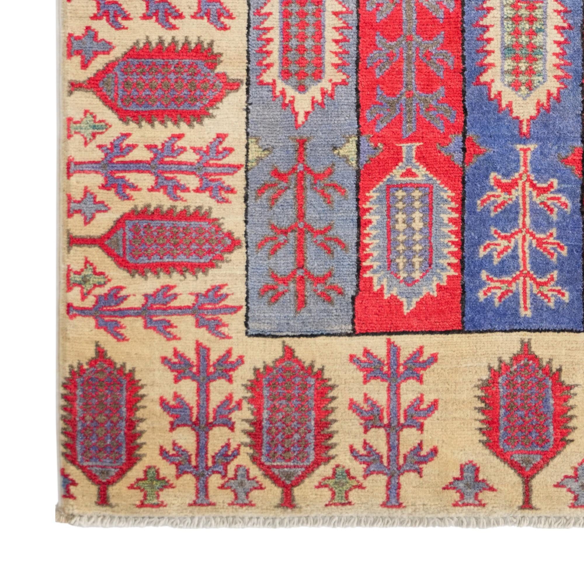 3' 2 x 5' 3 Hand Knotted Kazak Rug