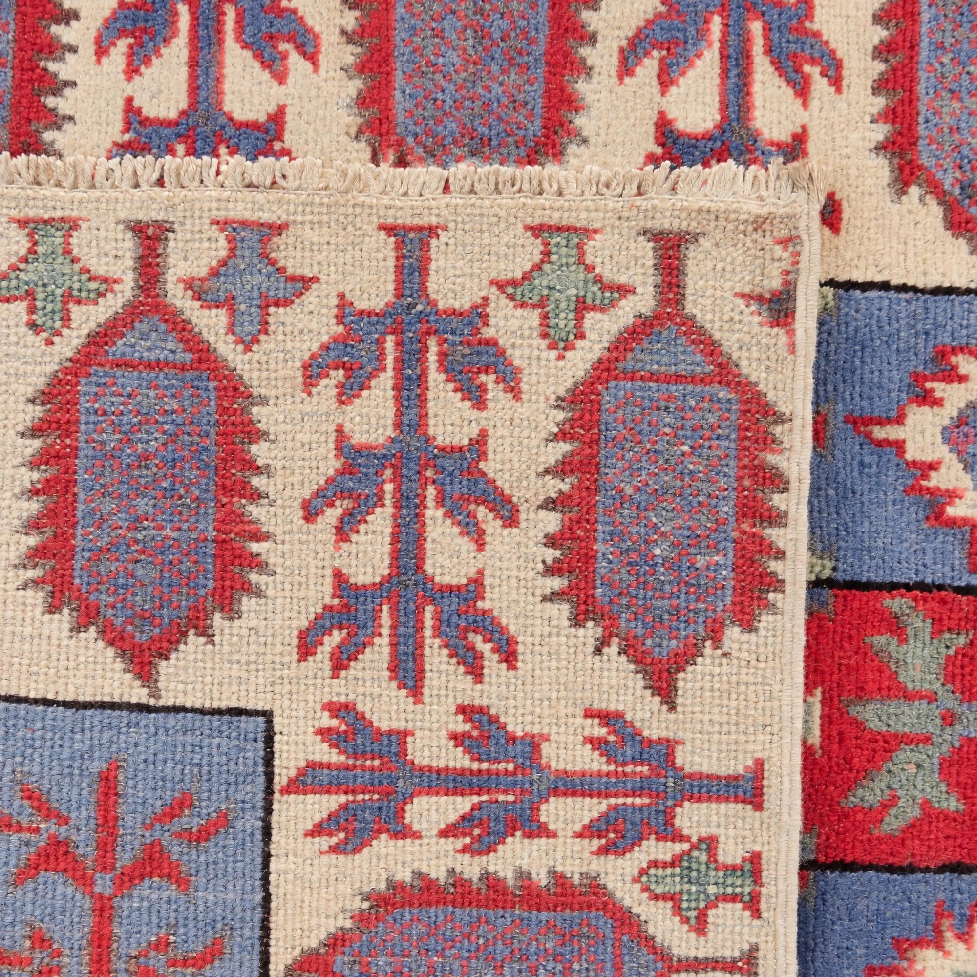 3' 2 x 5' 3 Hand Knotted Kazak Rug