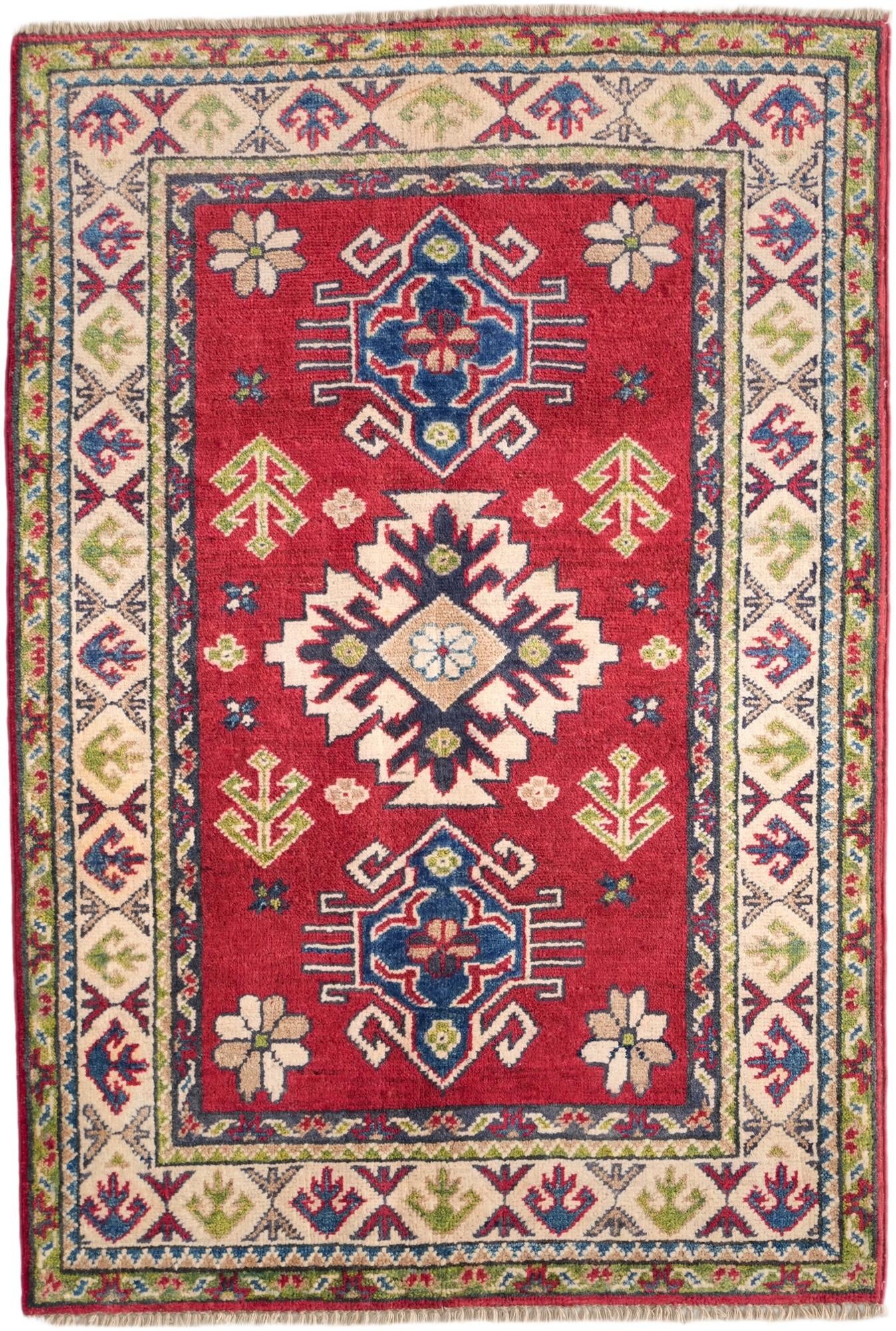2' 8 x 4' Hand Knotted Kazak Rug