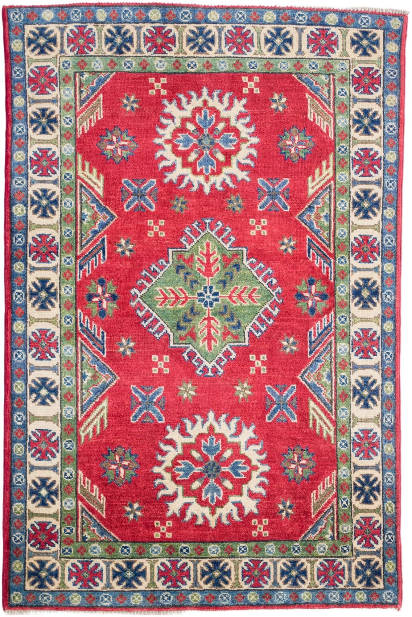 3' 3 x 4' 11 Hand Knotted Kazak Rug