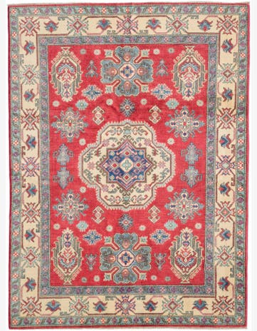 4' 11 x 6' 8 Hand Knotted Kazak Rug