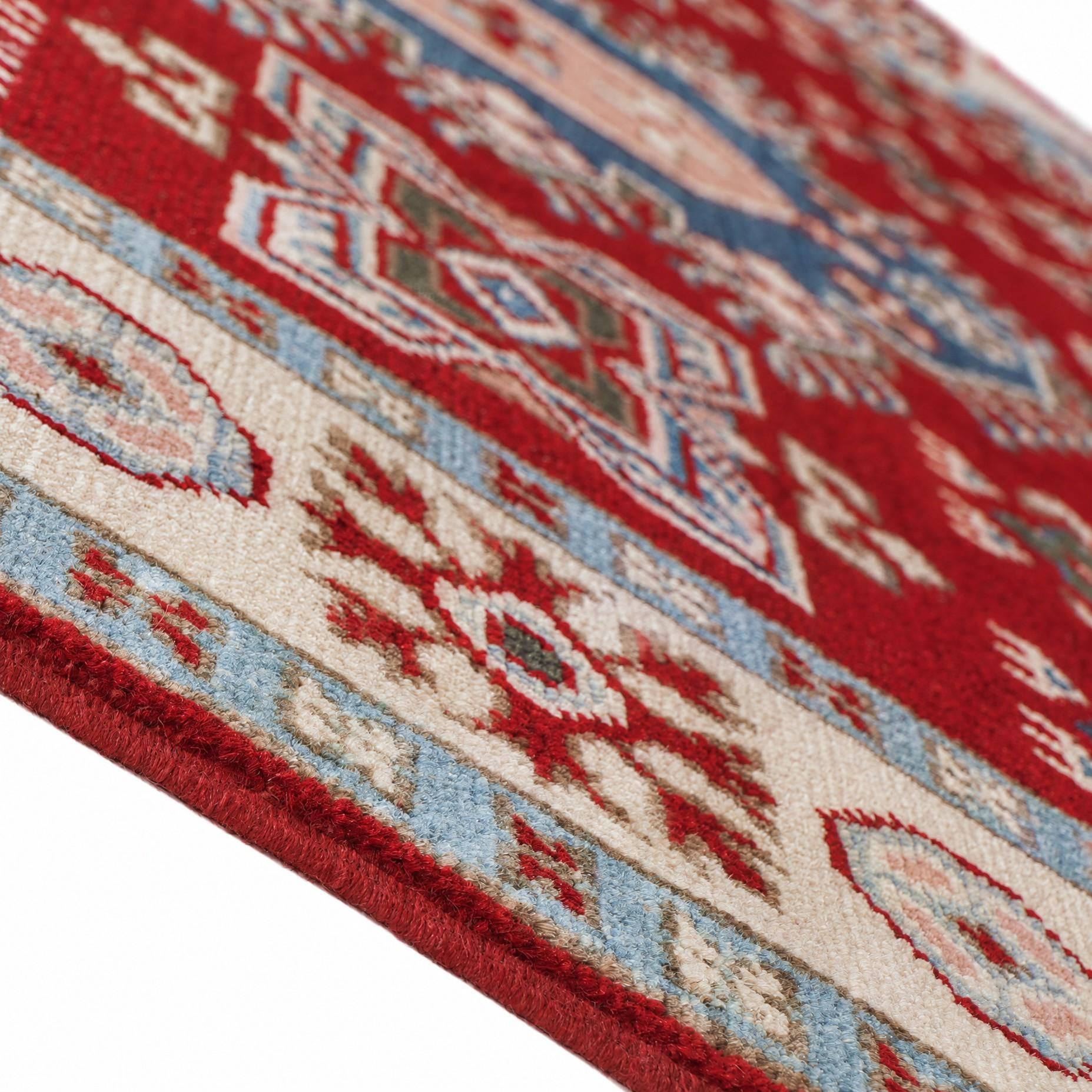 Detail image 8 of 12: 4' 1 x 5' 9 Hand Knotted Kazak Rug