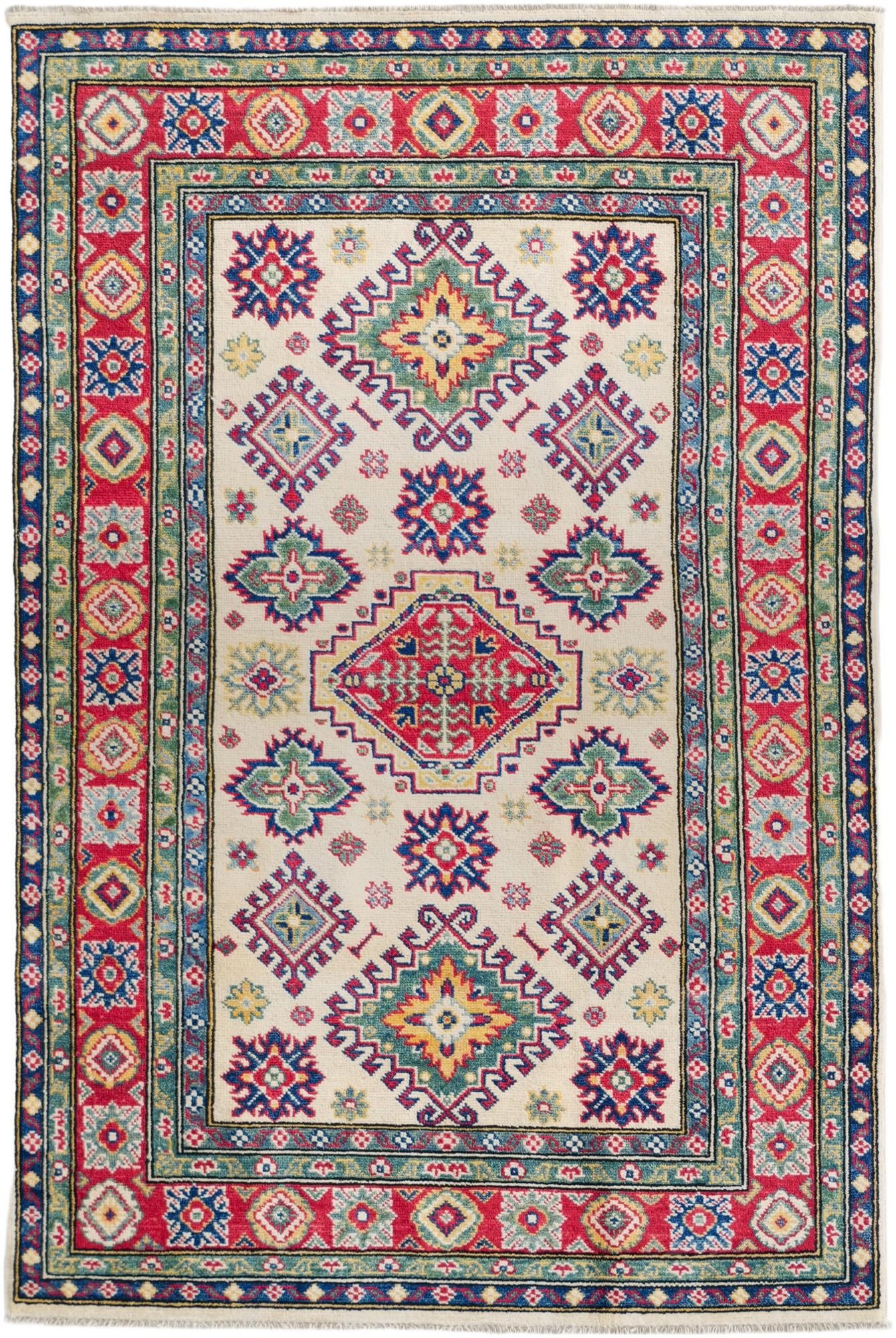 4' x 6' Hand Knotted Kazak Rug