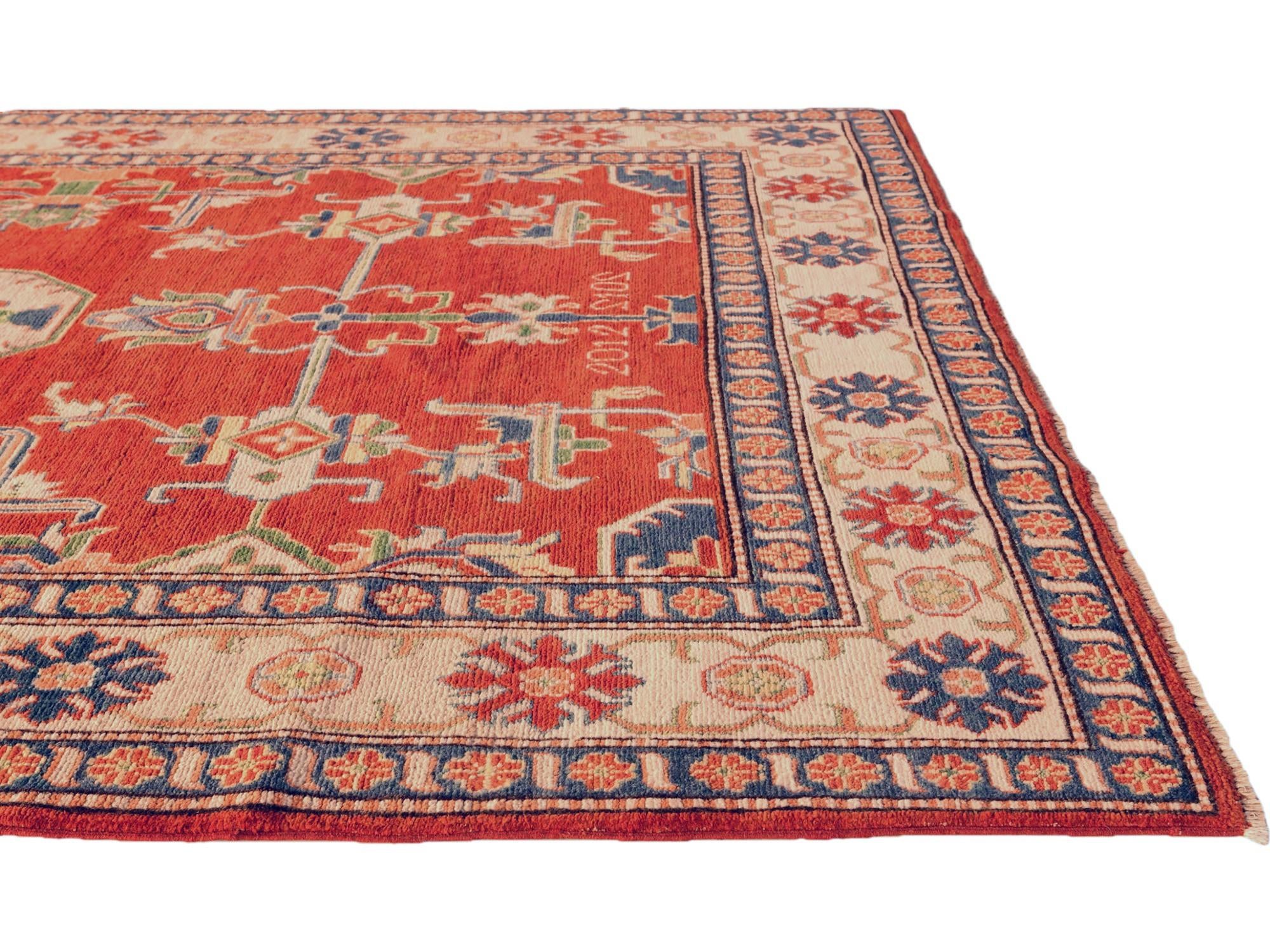 5' 9 x 8' 2 Hand Knotted Kazak Rug