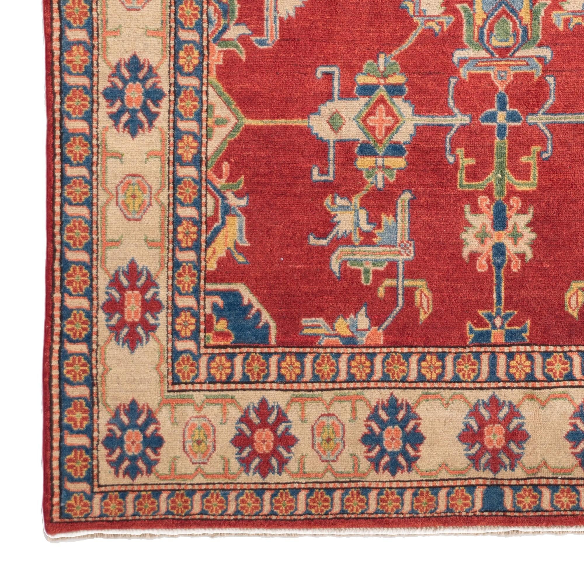 5' 9 x 8' 2 Hand Knotted Kazak Rug