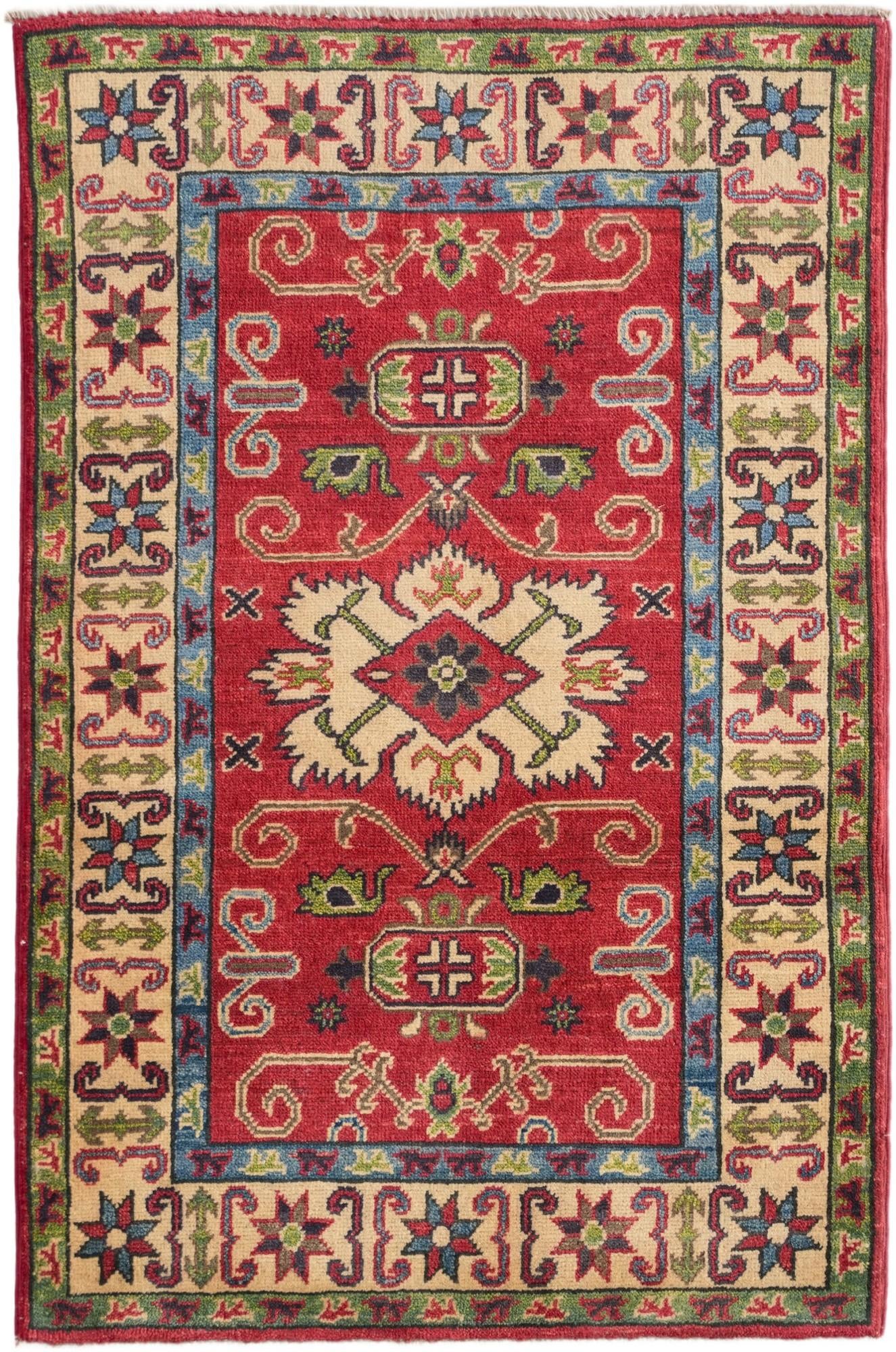 2' 7 x 4' Hand Knotted Kazak Rug