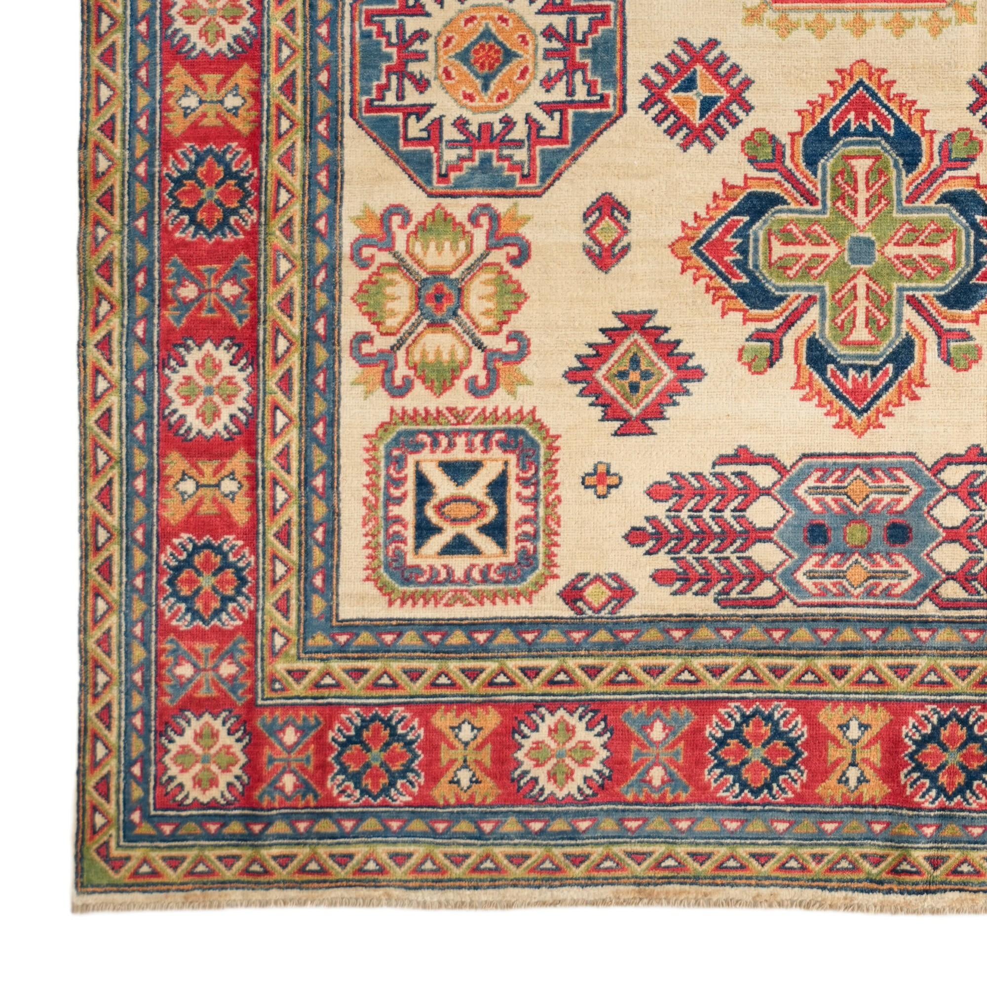 6' 4 x 9' 2 Hand Knotted Kazak Rug