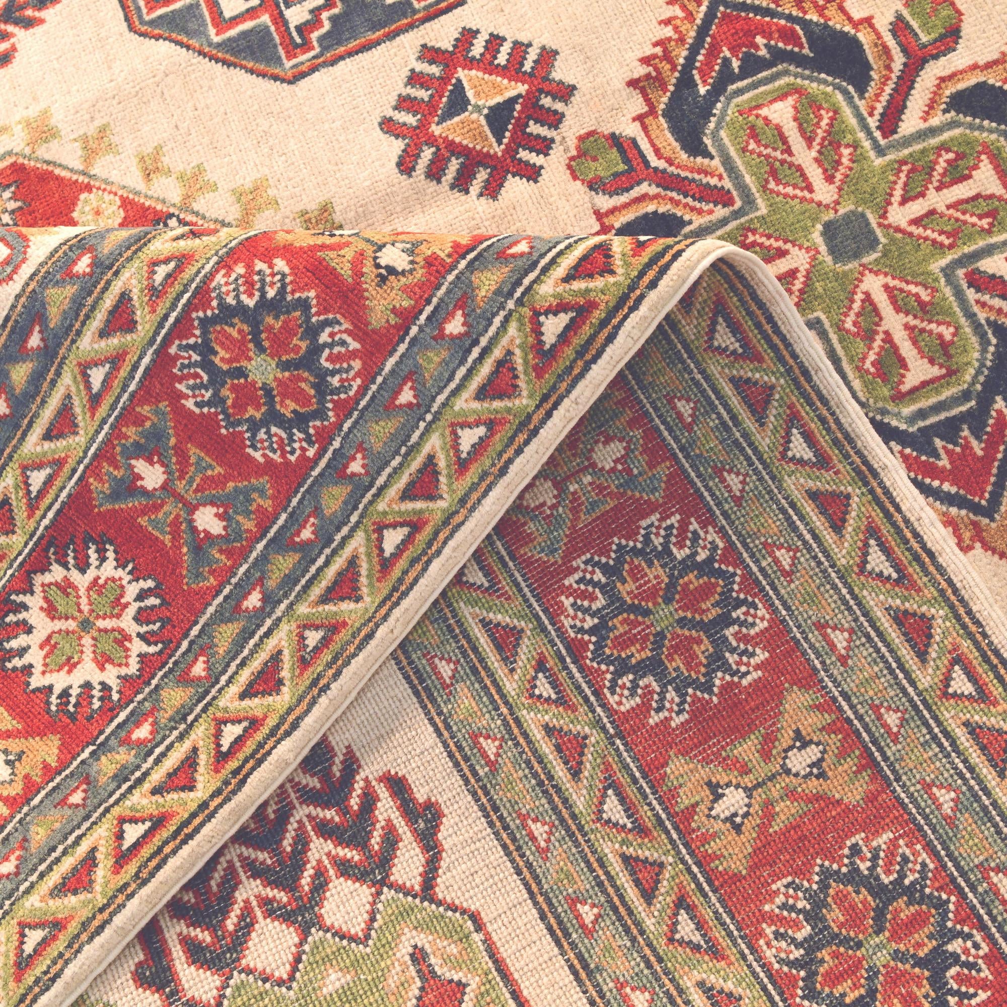 6' 4 x 9' 2 Hand Knotted Kazak Rug