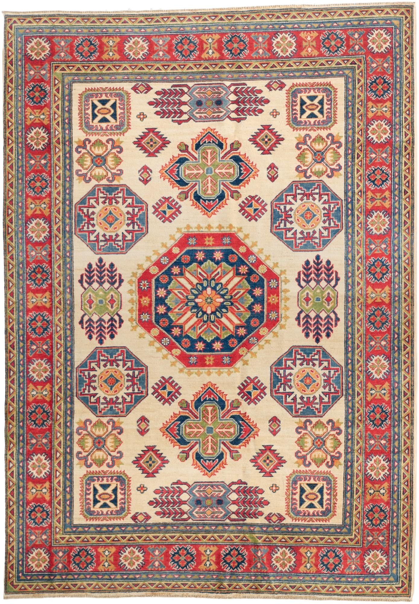 6' 4 x 9' 2 Hand Knotted Kazak Rug