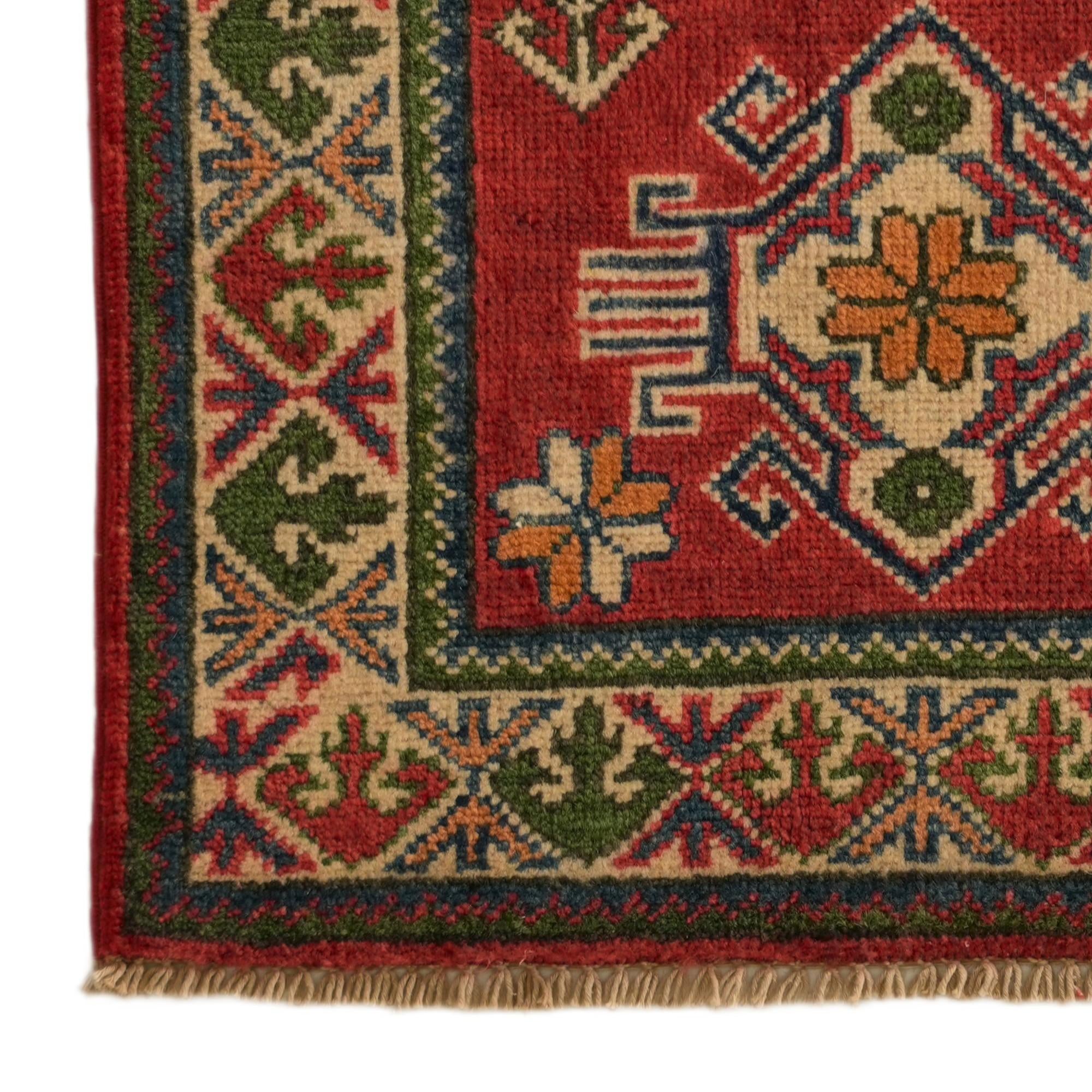 2' x 3' Hand Knotted Kazak Rug