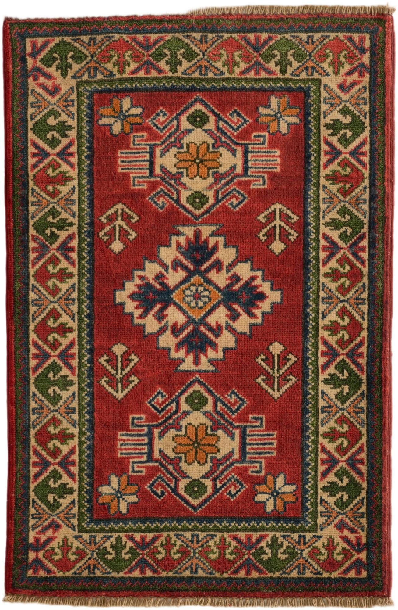 2' x 3' Hand Knotted Kazak Rug