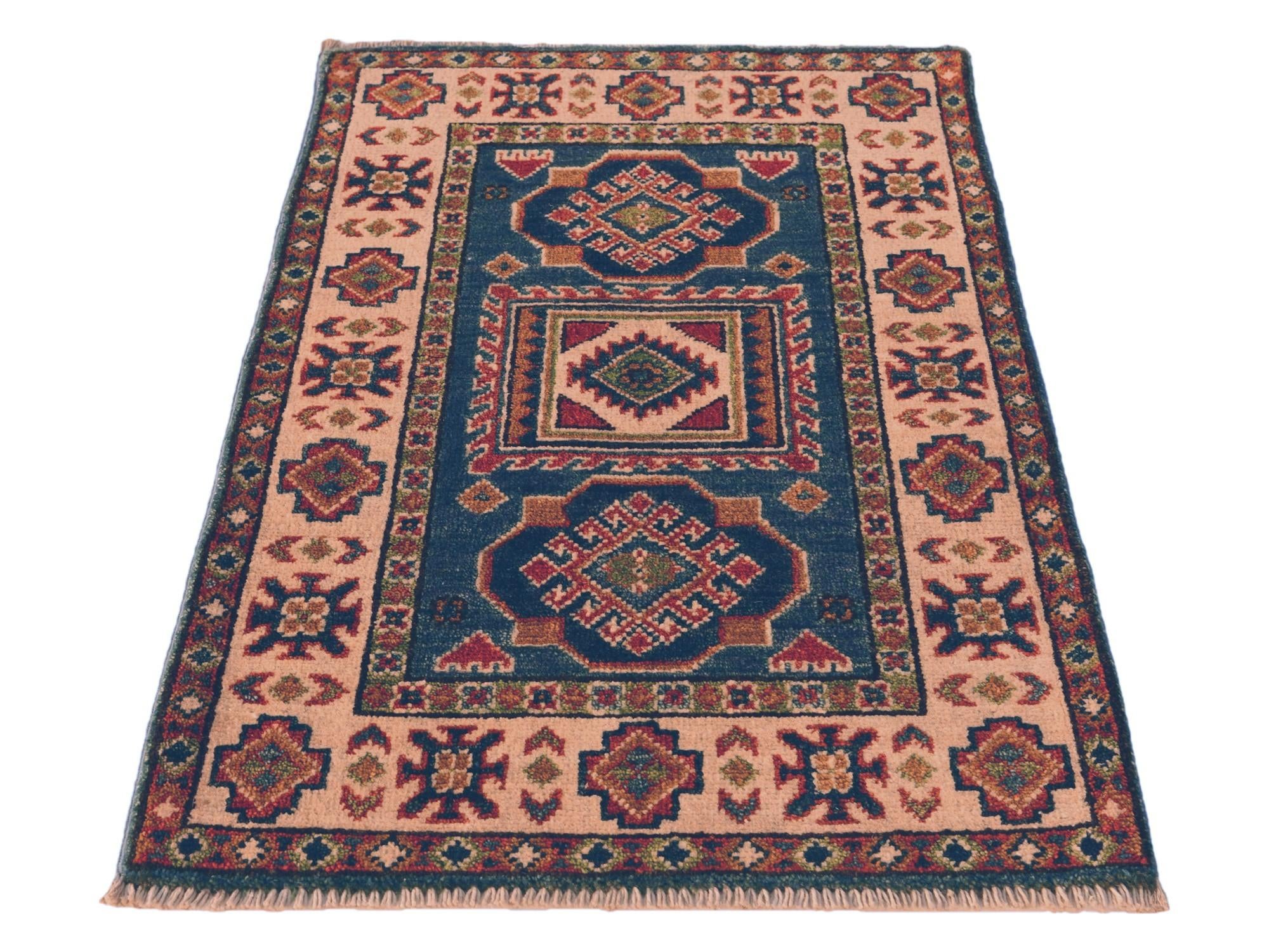 2' x 3' 1 Hand Knotted Kazak Rug