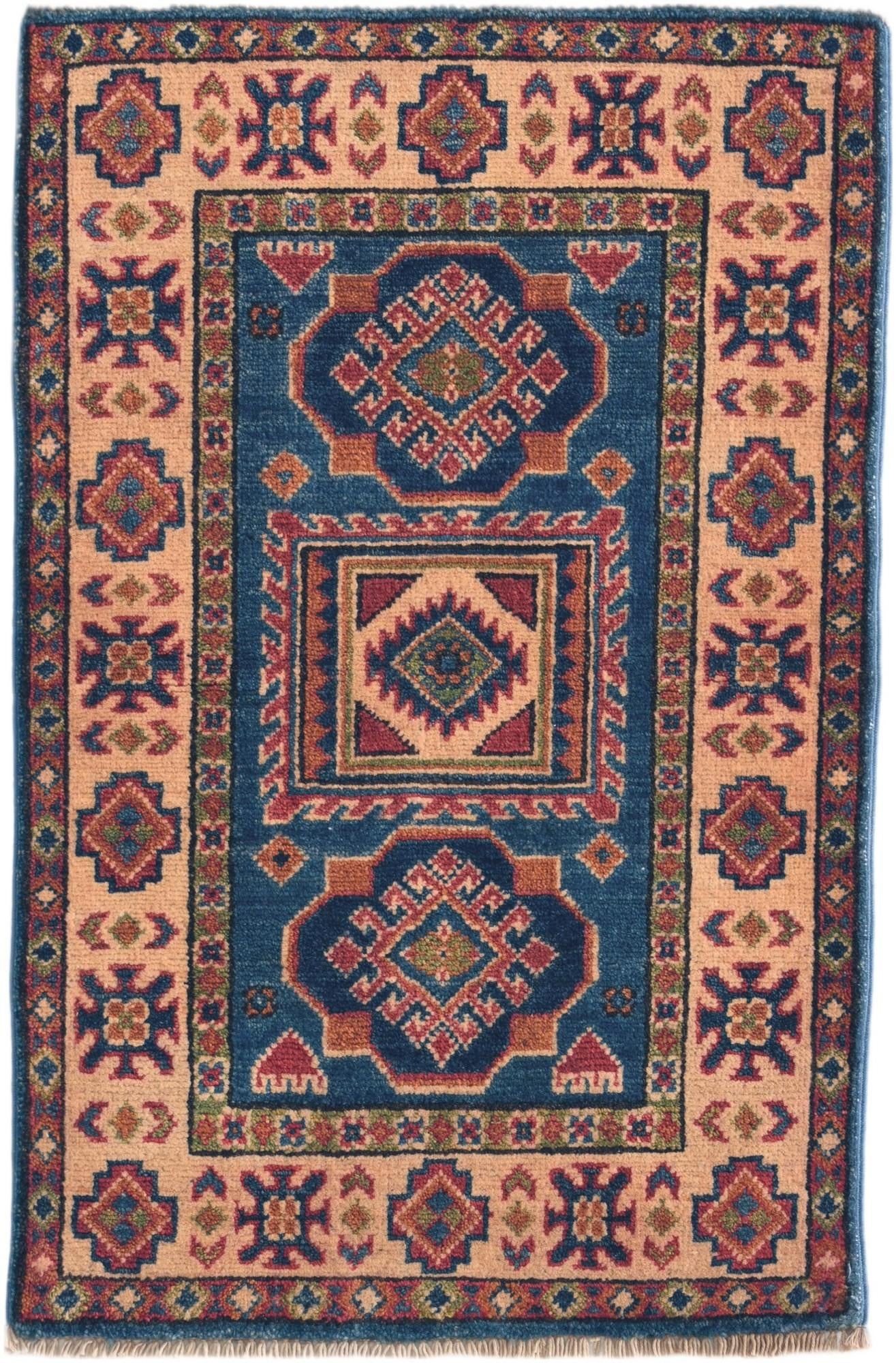 2' x 3' 1 Hand Knotted Kazak Rug