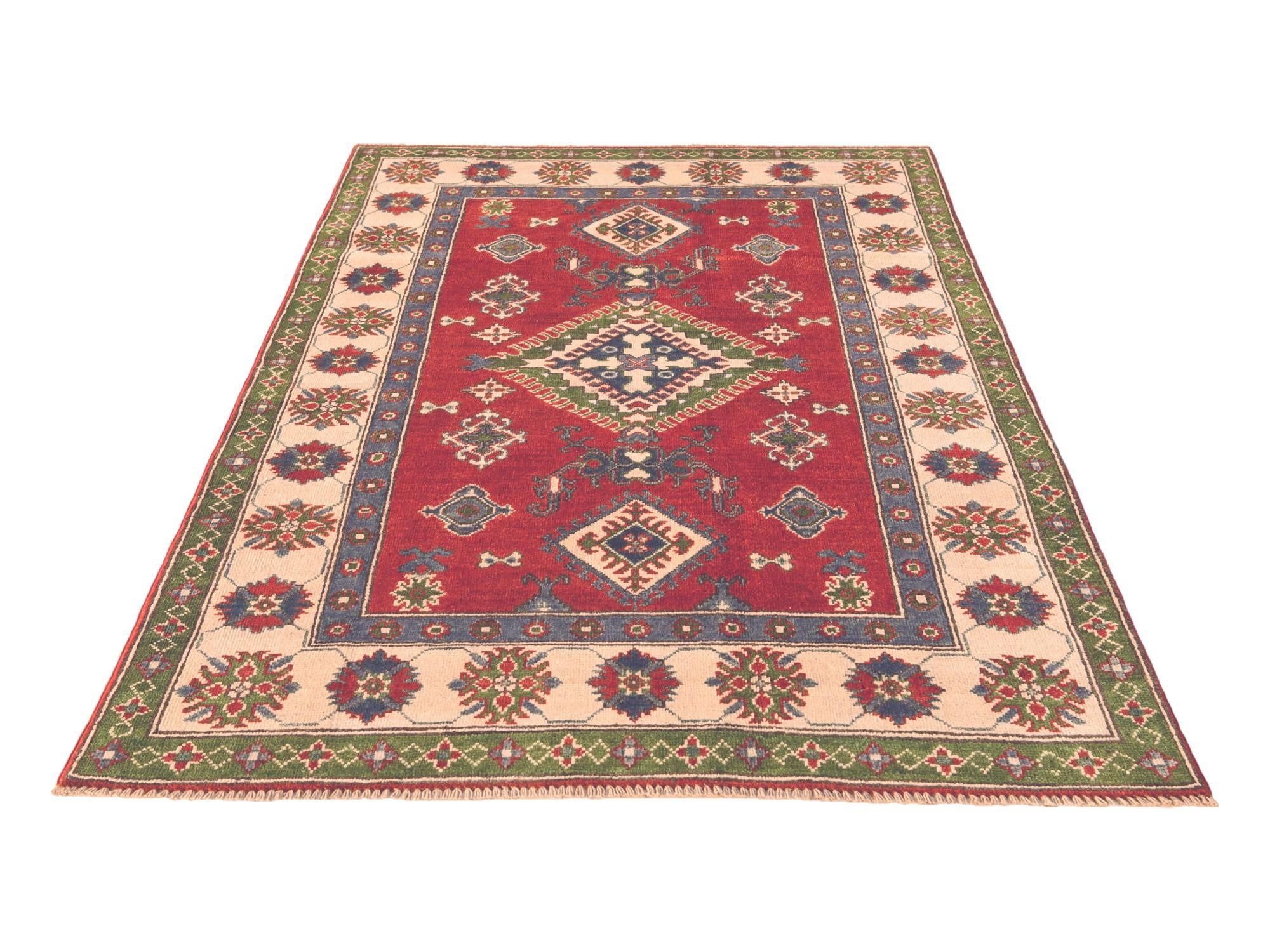 4' 3 x 5' 11 Hand Knotted Kazak Rug