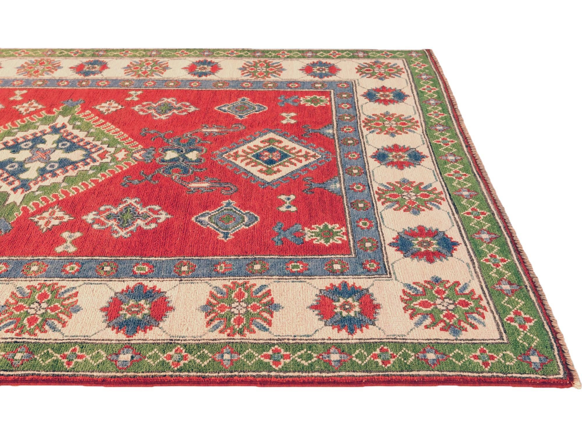 4' 3 x 5' 11 Hand Knotted Kazak Rug