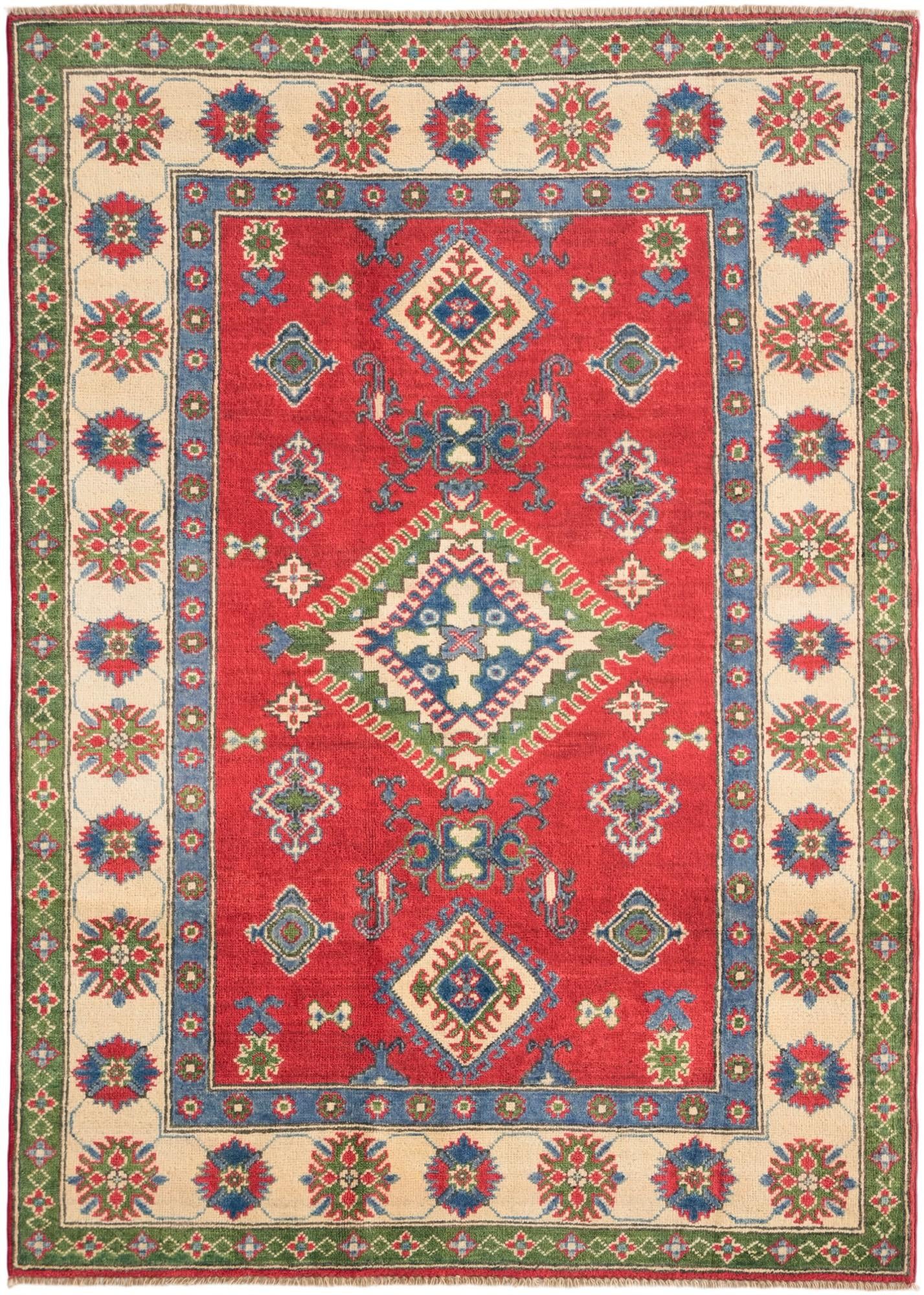4' 3 x 5' 11 Hand Knotted Kazak Rug