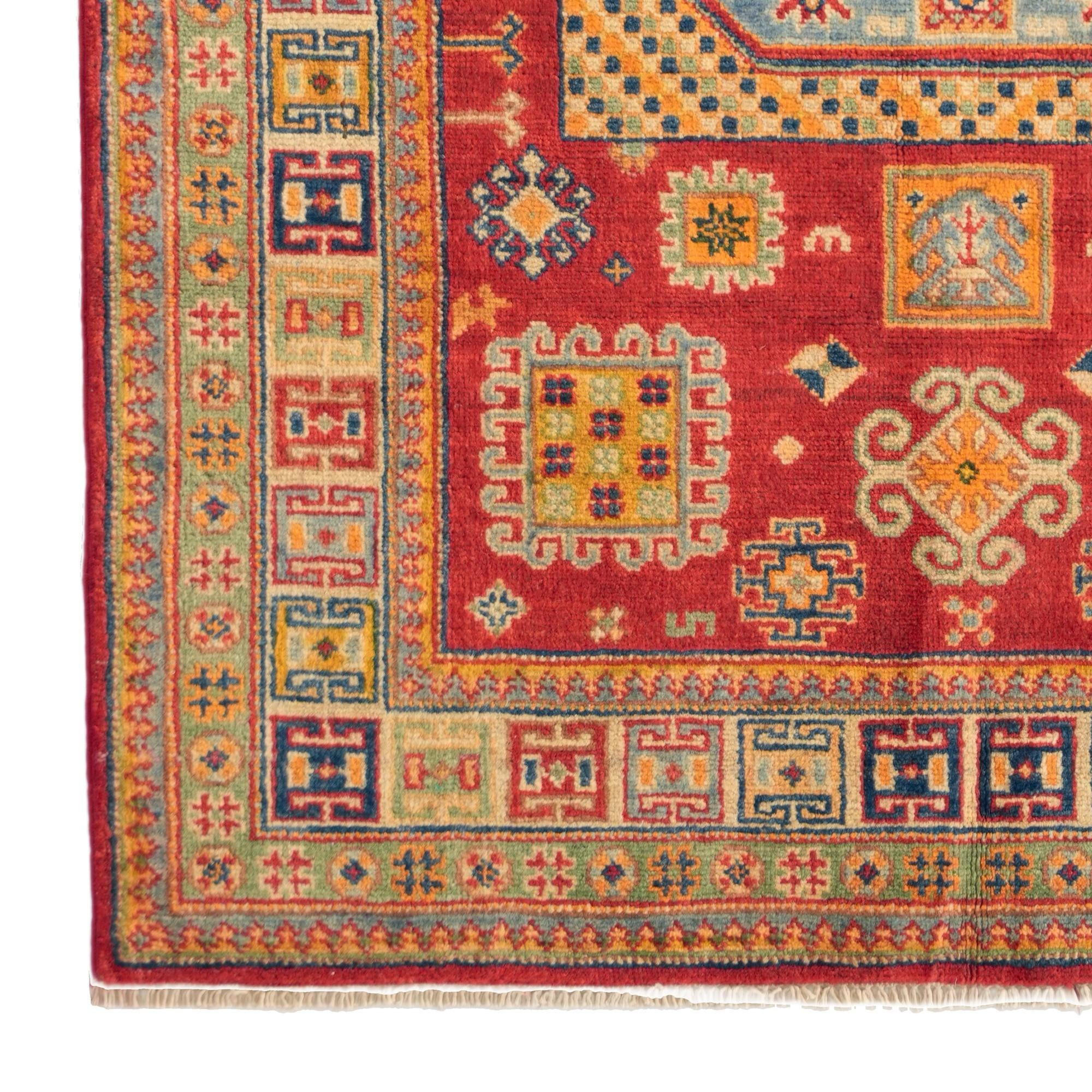 4' x 6' Hand Knotted Kazak Rug