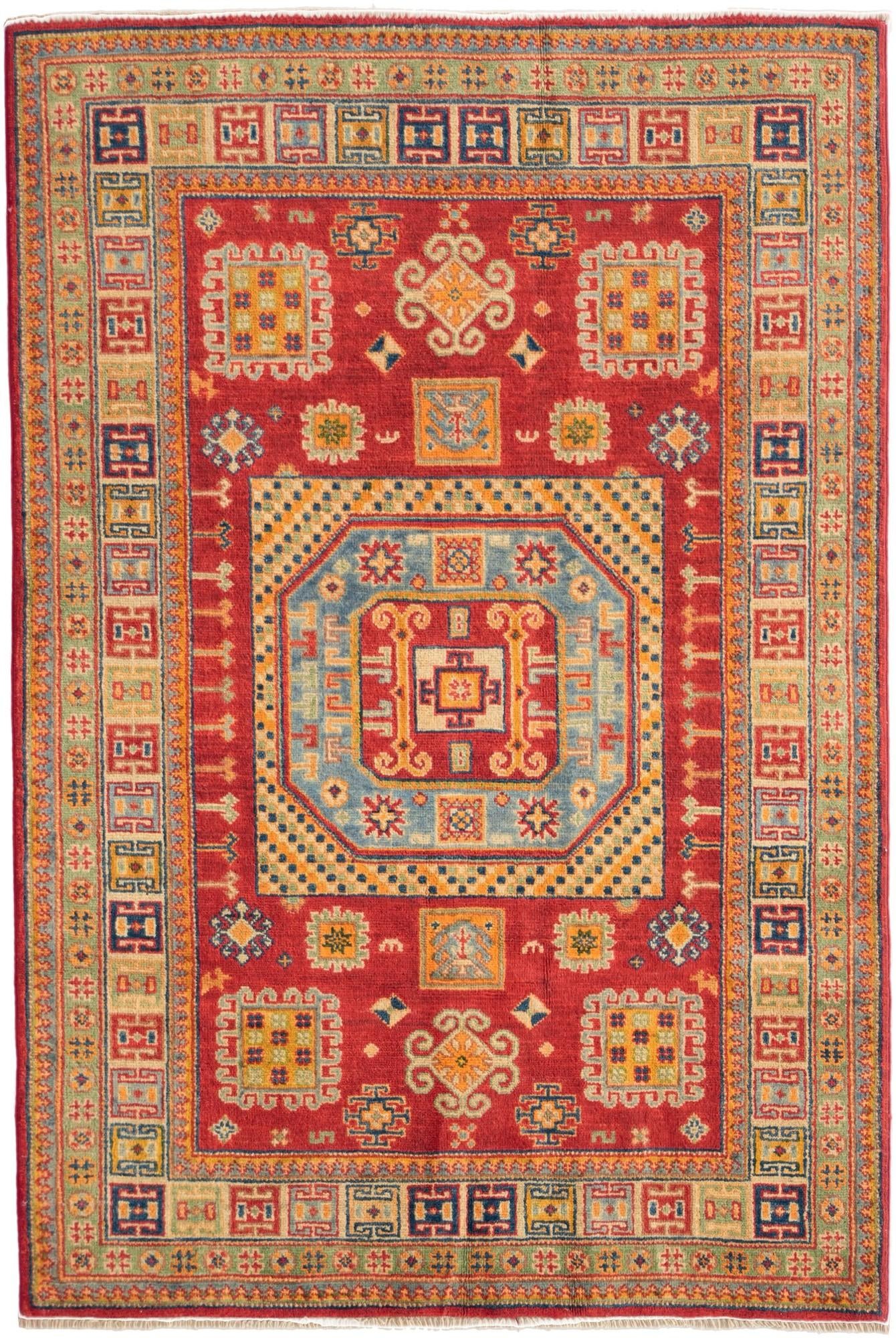 4' x 6' Hand Knotted Kazak Rug