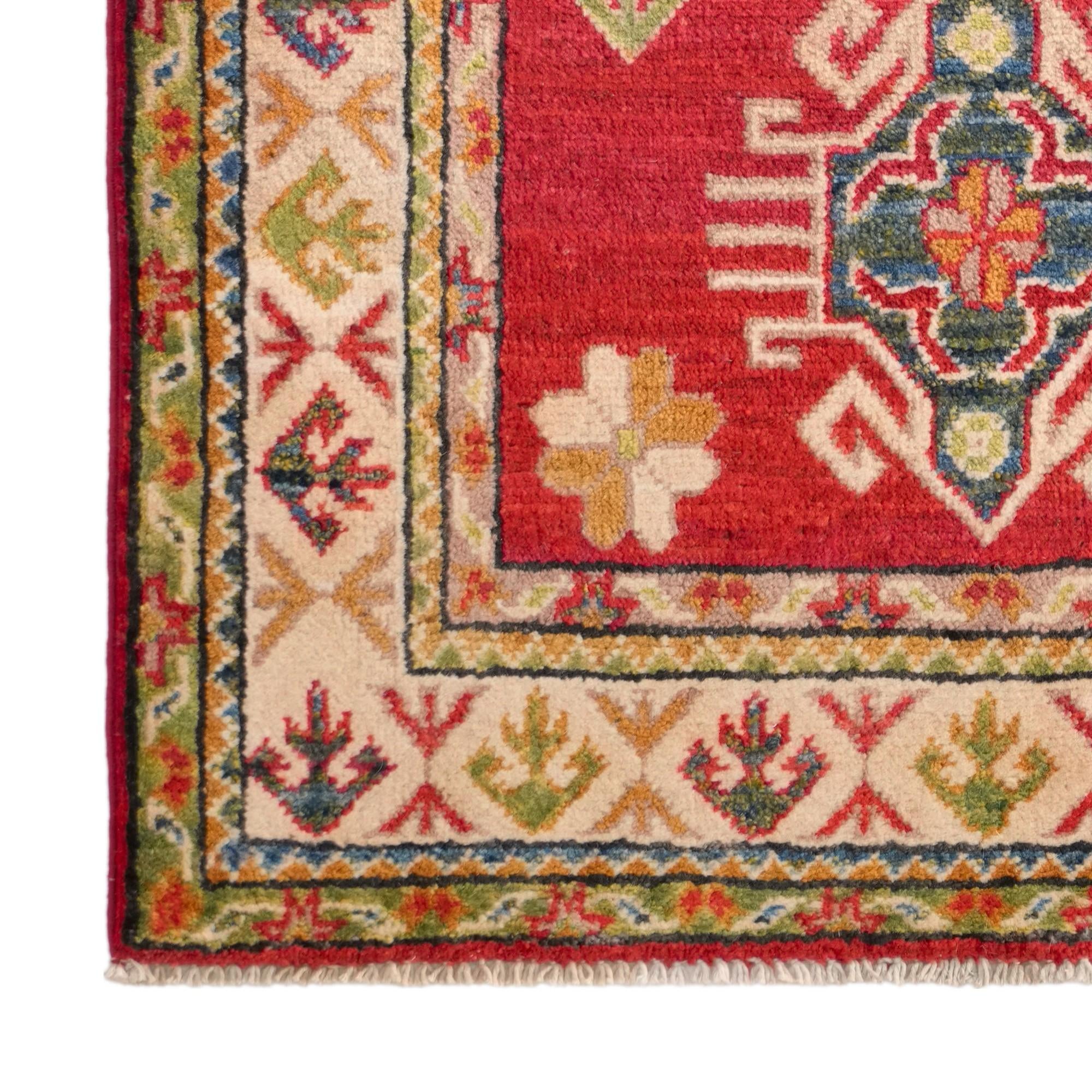 Detail image 7 of 12: 2' 6 x 4' Hand Knotted Kazak Rug