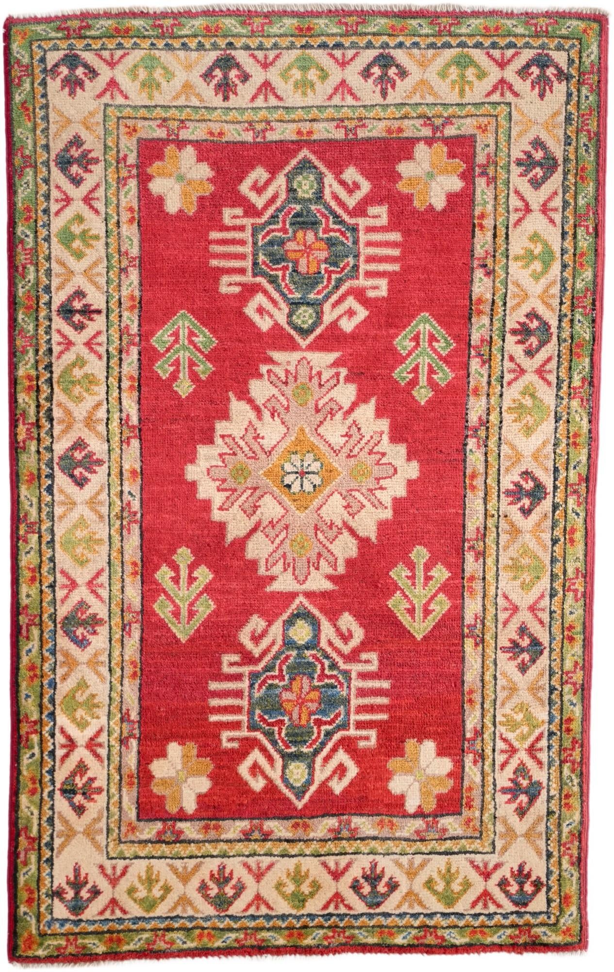 2' 6 x 4' Hand Knotted Kazak Rug