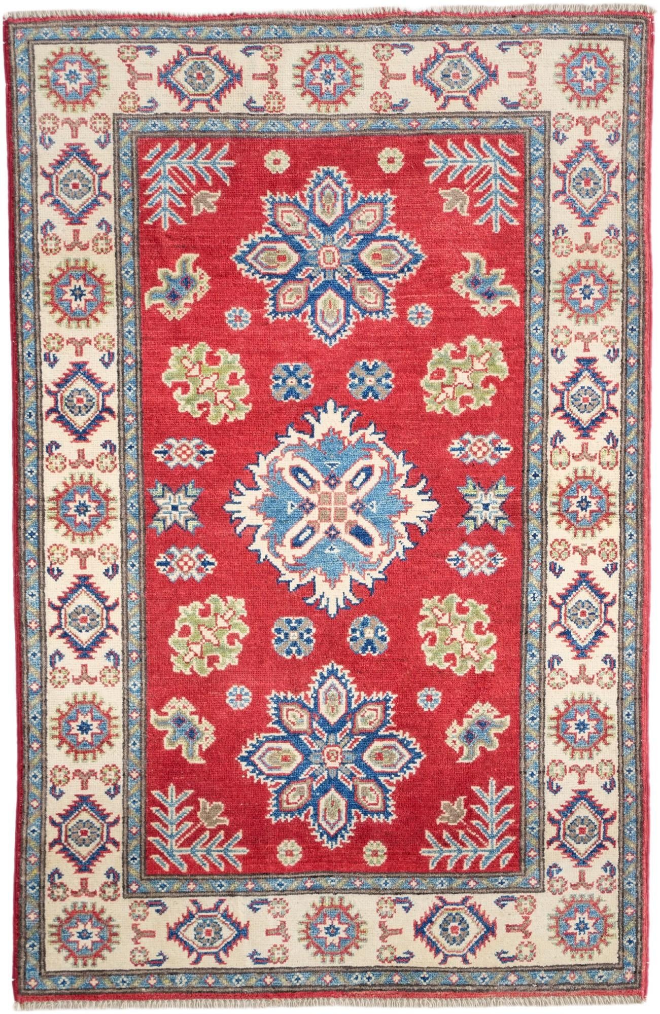 3' 3 x 4' 11 Hand Knotted Kazak Rug