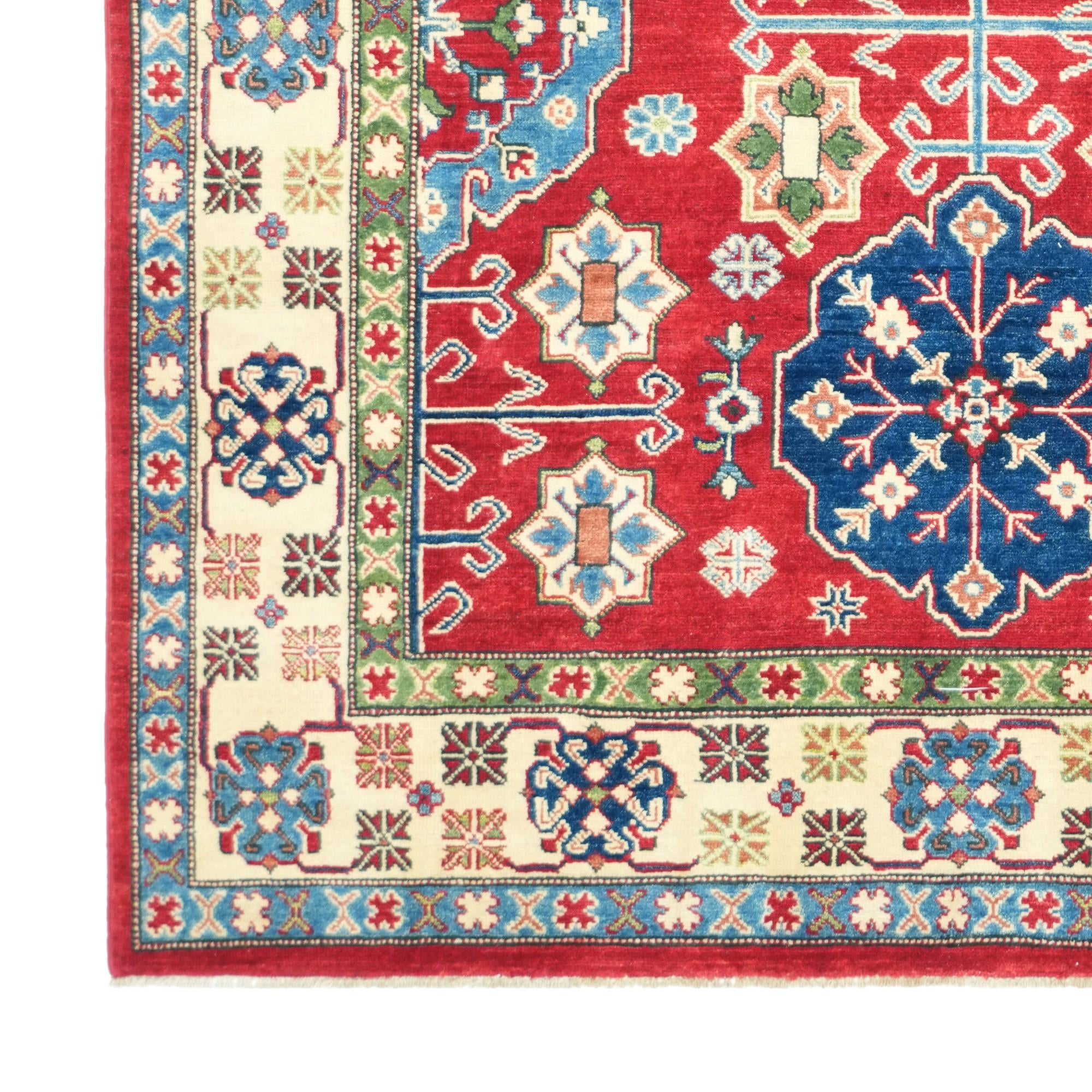 6' x 8' 9 Hand Knotted Kazak Rug