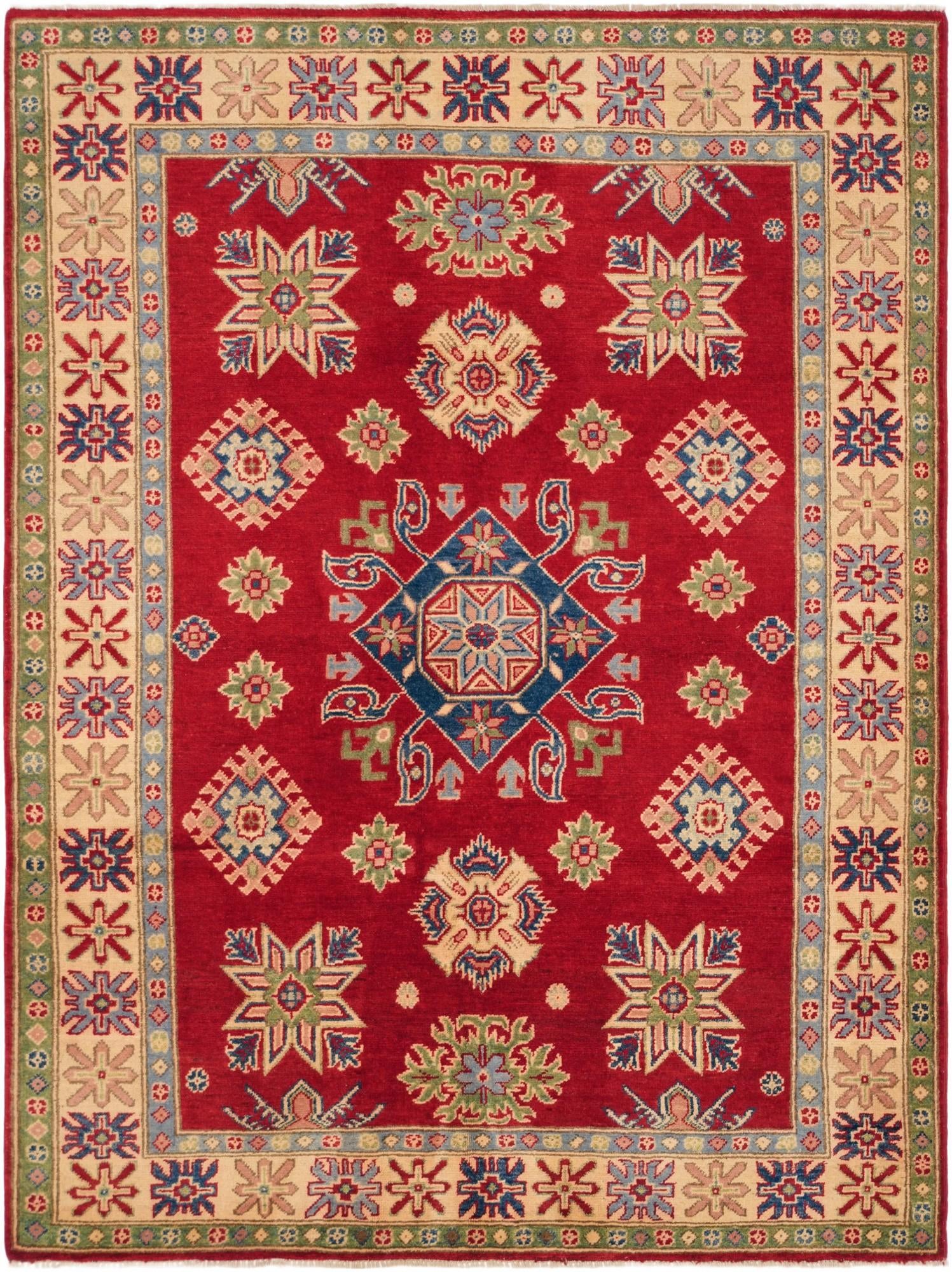 5' 1 x 6' 9 Hand Knotted Kazak Rug