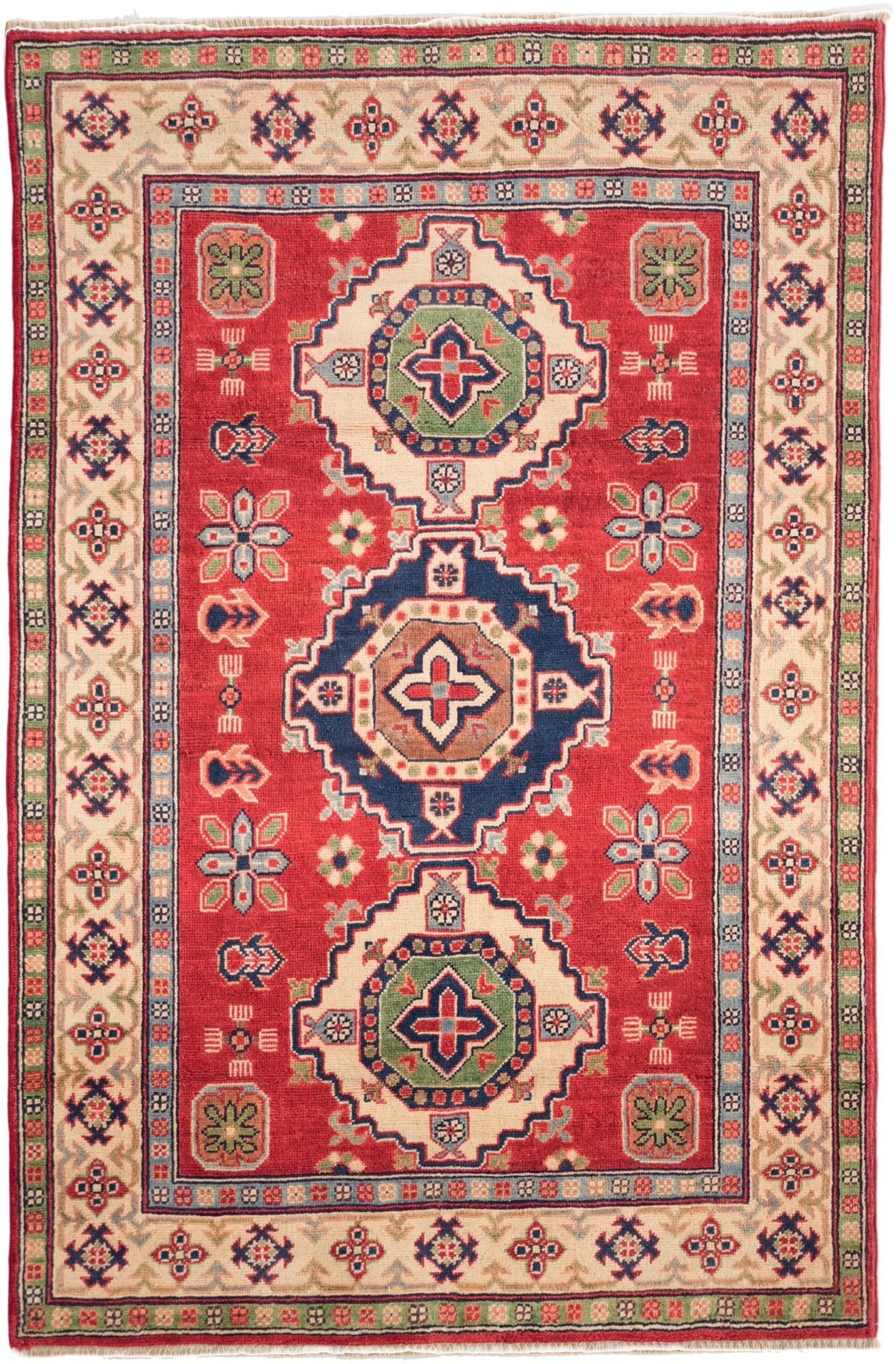 3' 11 x 6' Hand Knotted Kazak Rug