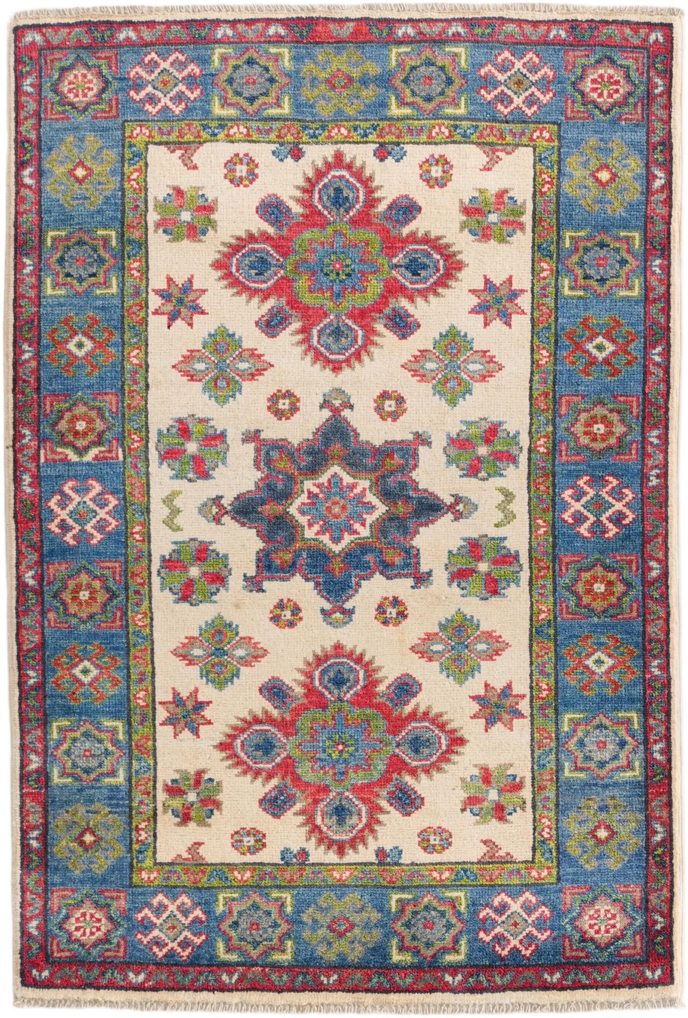 2' 9 x 4' Hand Knotted Kazak Rug