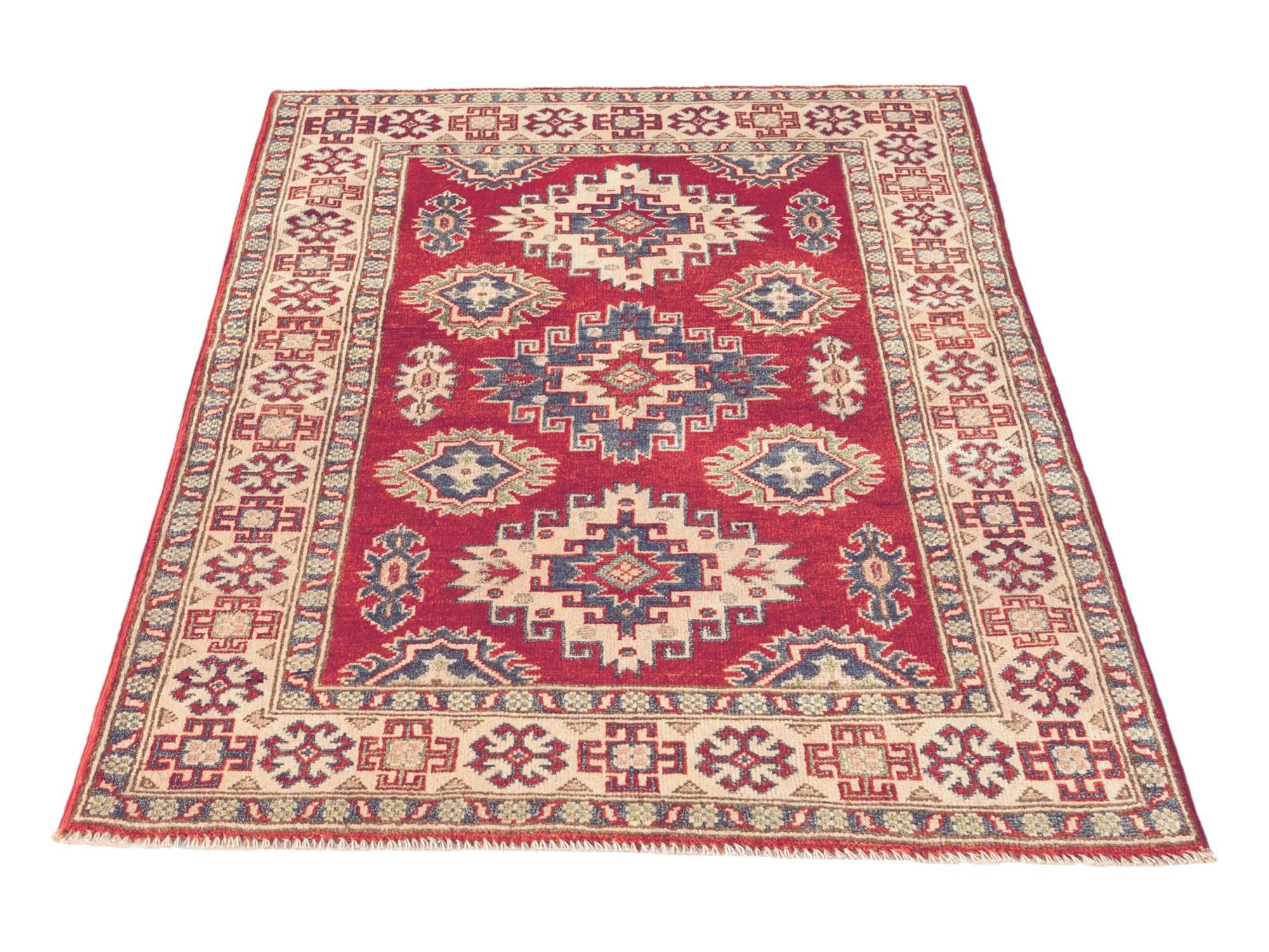 3' 5 x 4' 11 Hand Knotted Kazak Rug