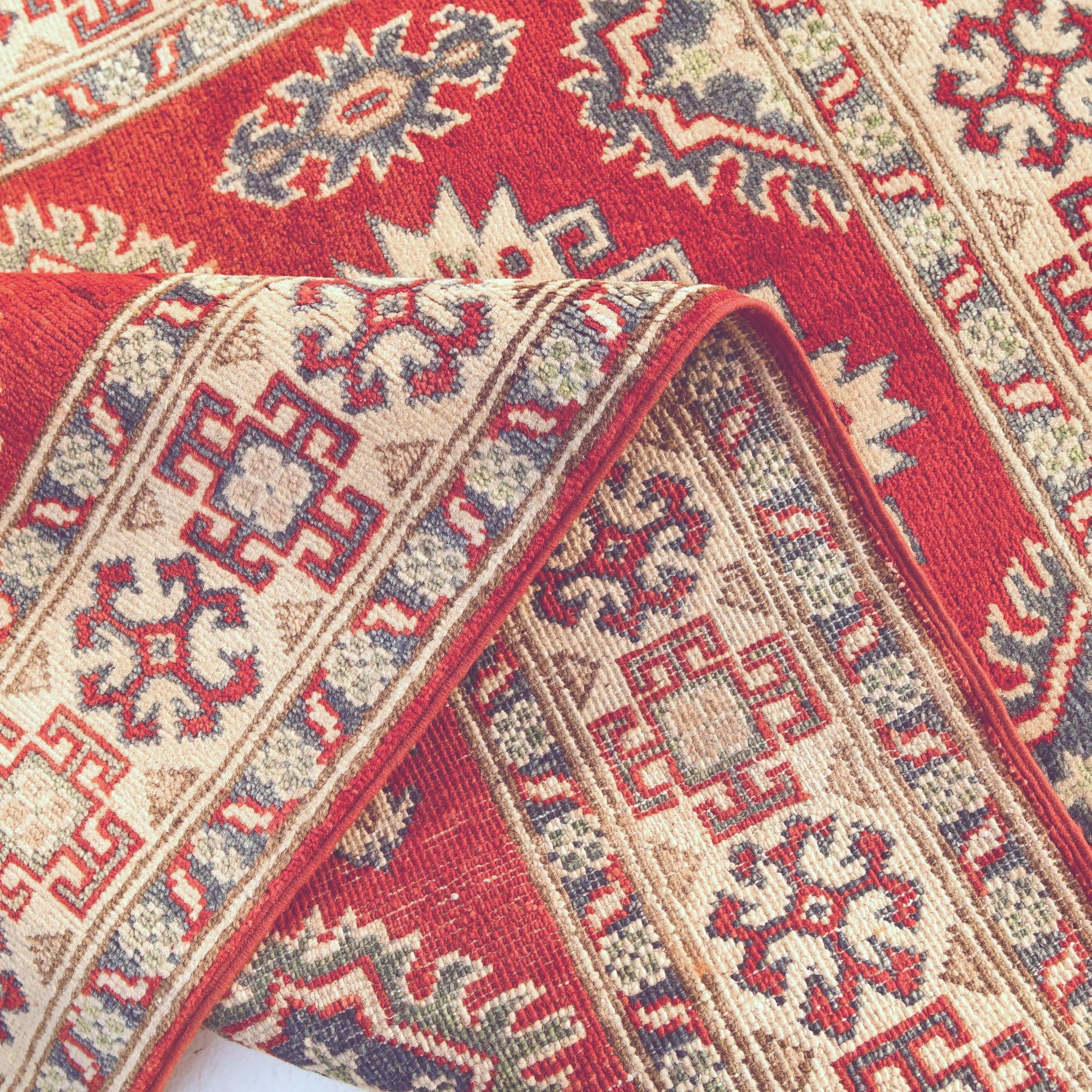 3' 5 x 4' 11 Hand Knotted Kazak Rug