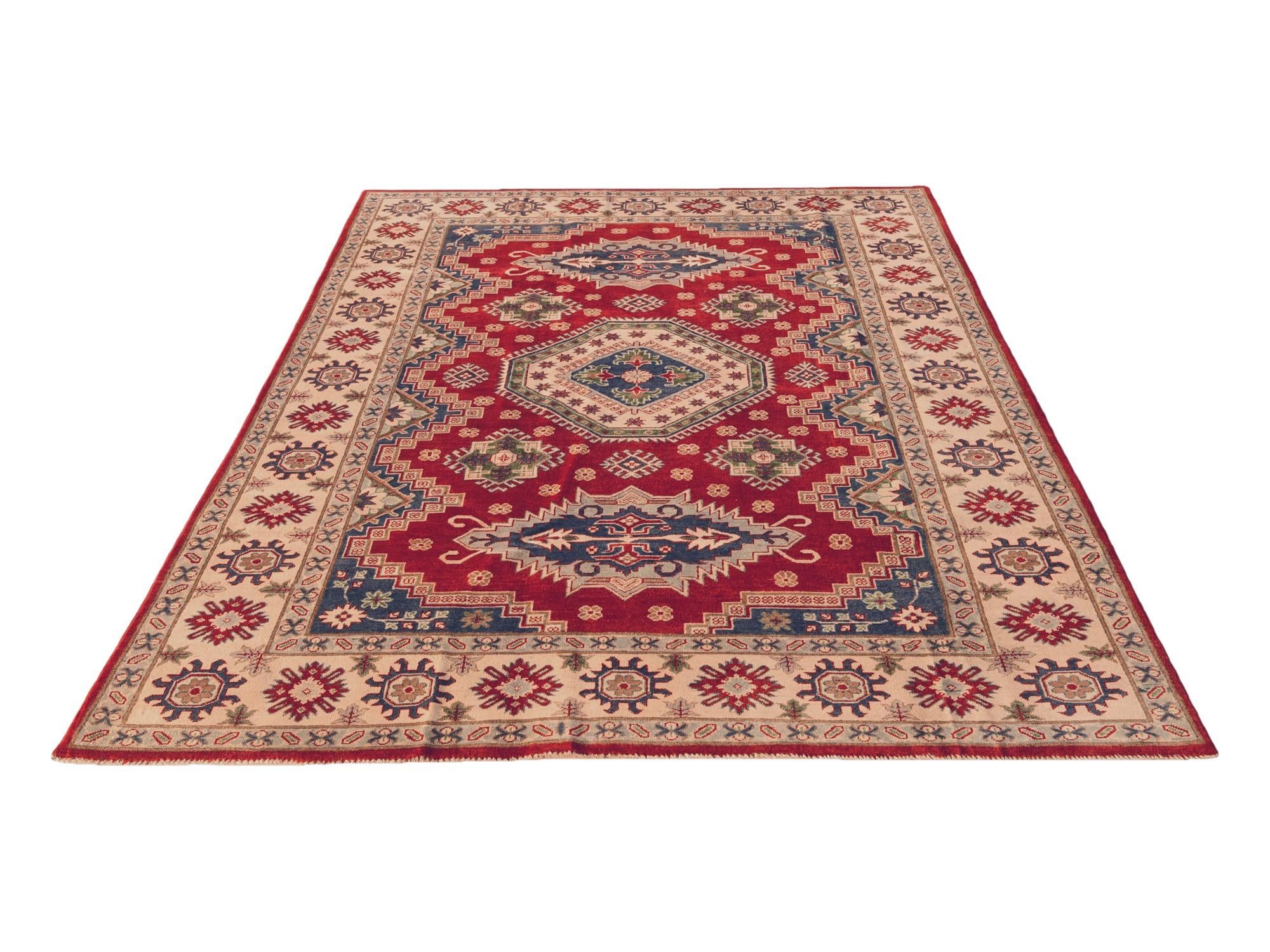 6' 8 x 9' 3 Hand Knotted Kazak Rug
