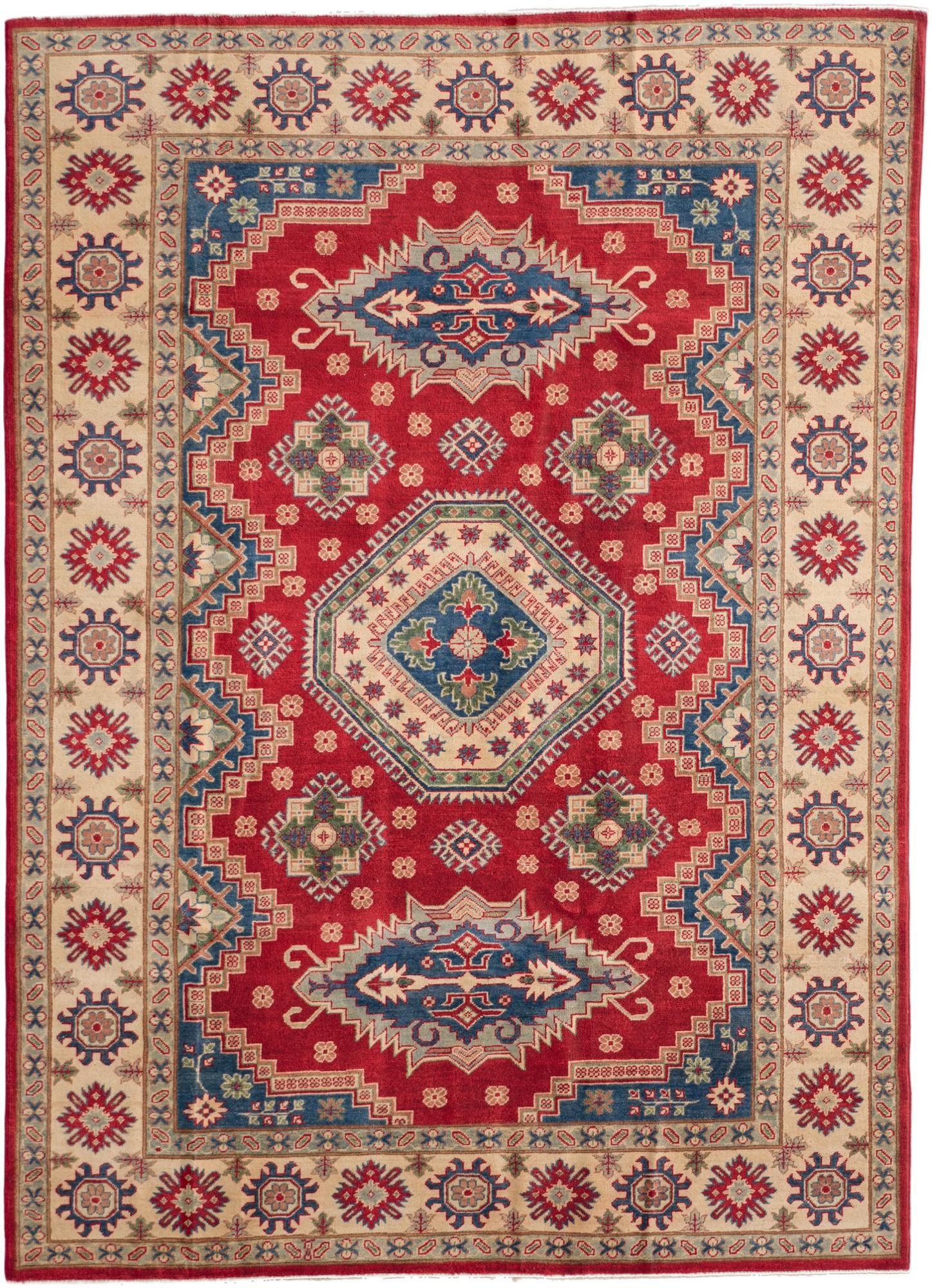 6' 8 x 9' 3 Hand Knotted Kazak Rug